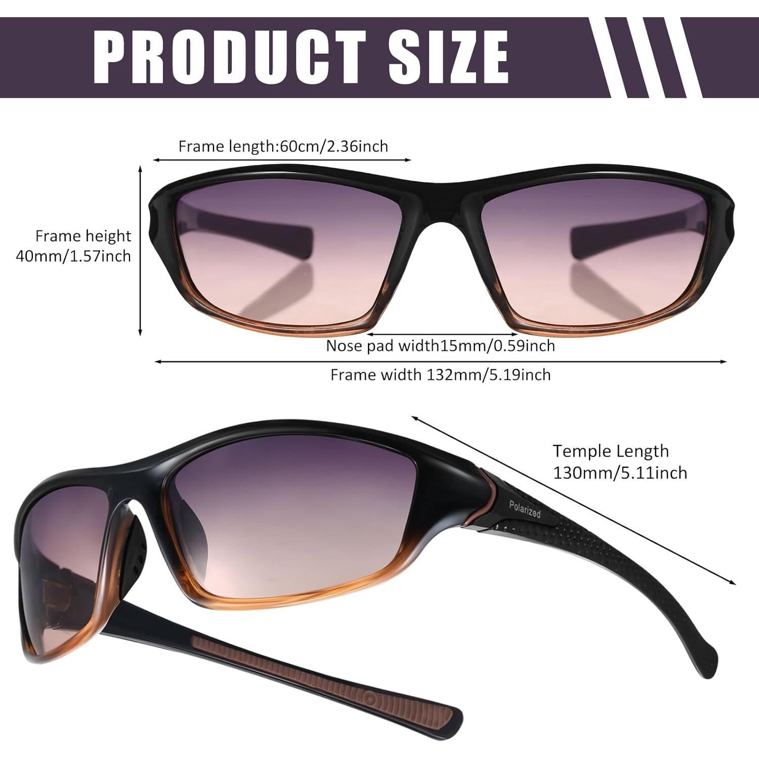 TOODOO 4 Pares Gafas de Sol Polarizadas UV para Hombres