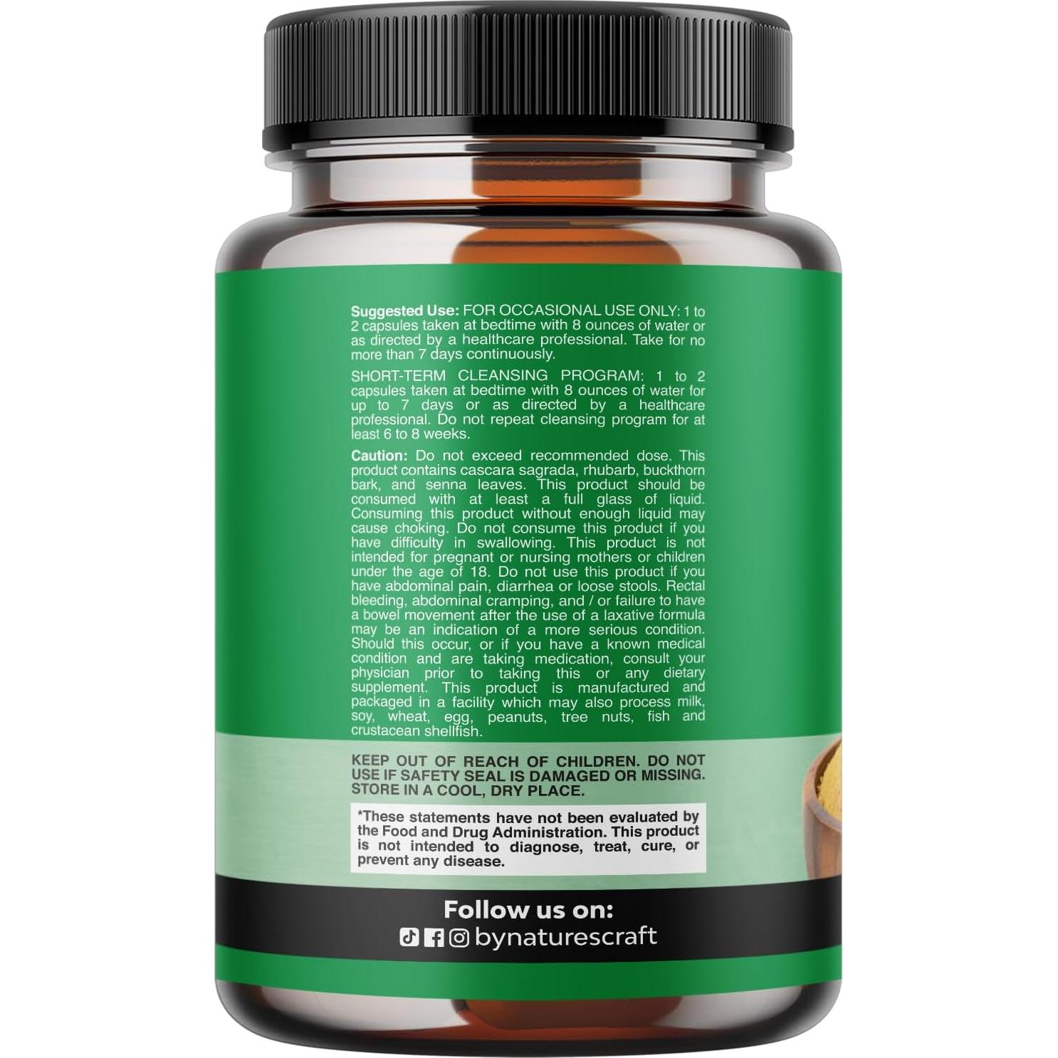 Limpiador de Colon Natures Craft 60 Cápsulas Probioticas Detox