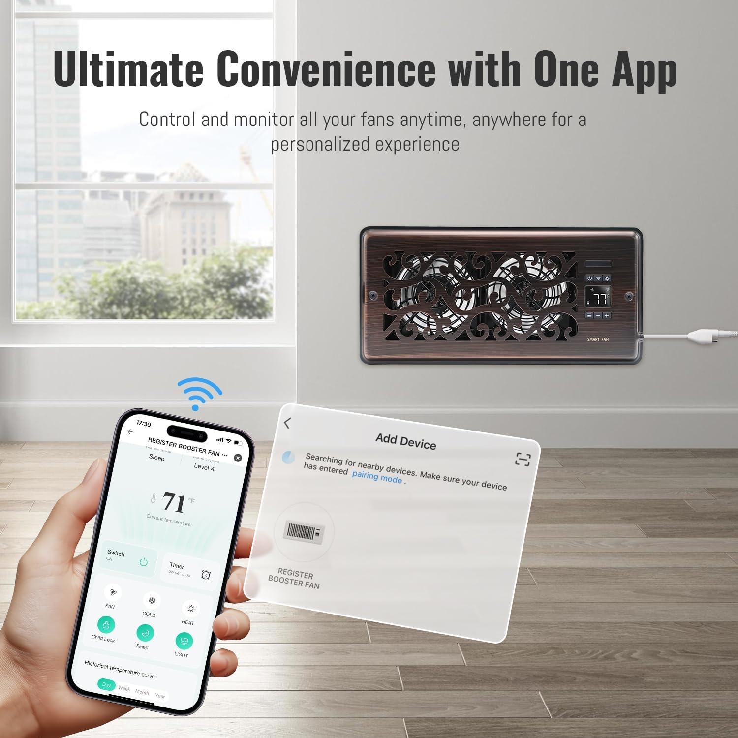 Ventilador Aumentador de Registro SANYCASA Charleston 10 Velocidades