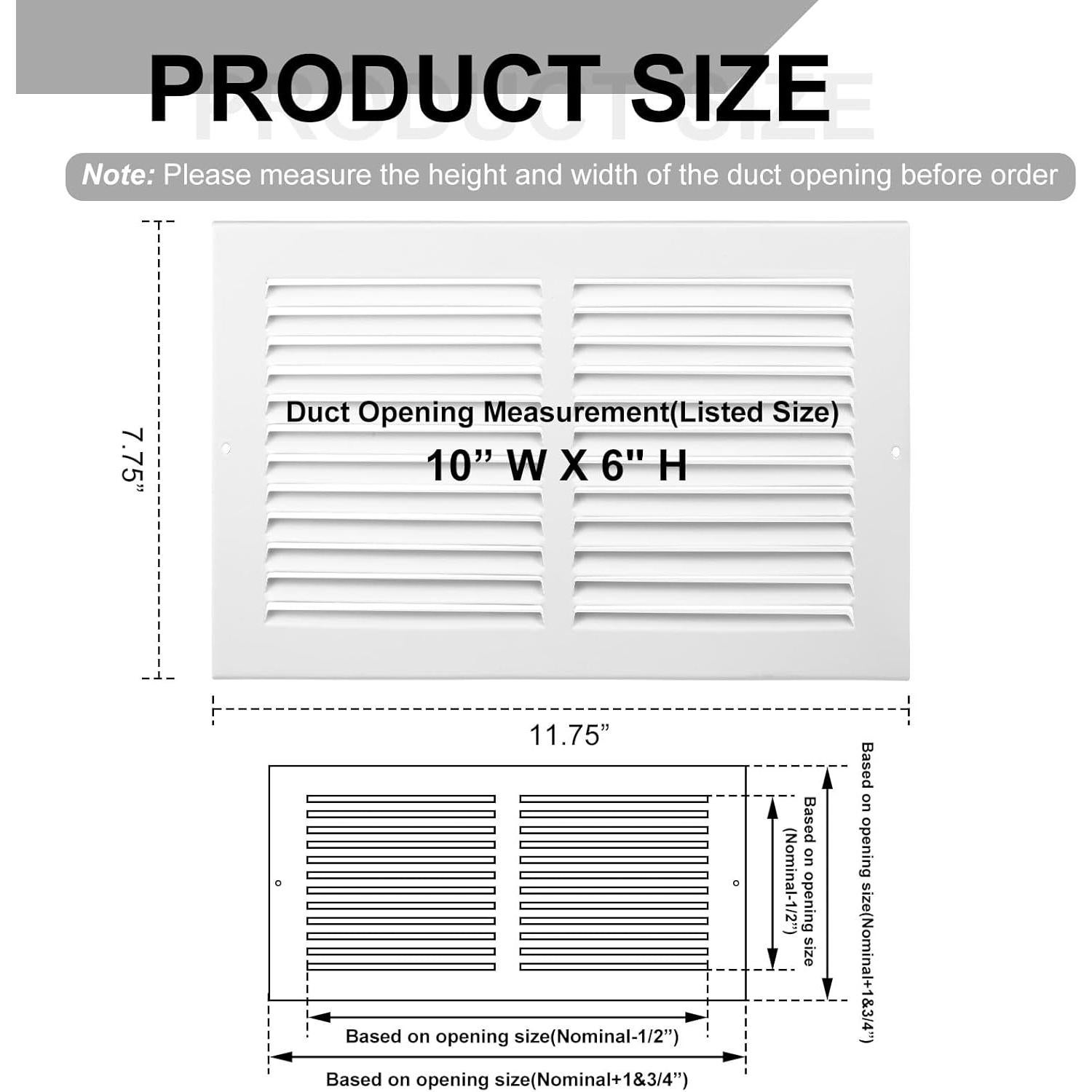 Cubiertas de Ventilación de Aire Pelopy 6 Pcs 25.4x15.2 cm Blancas
