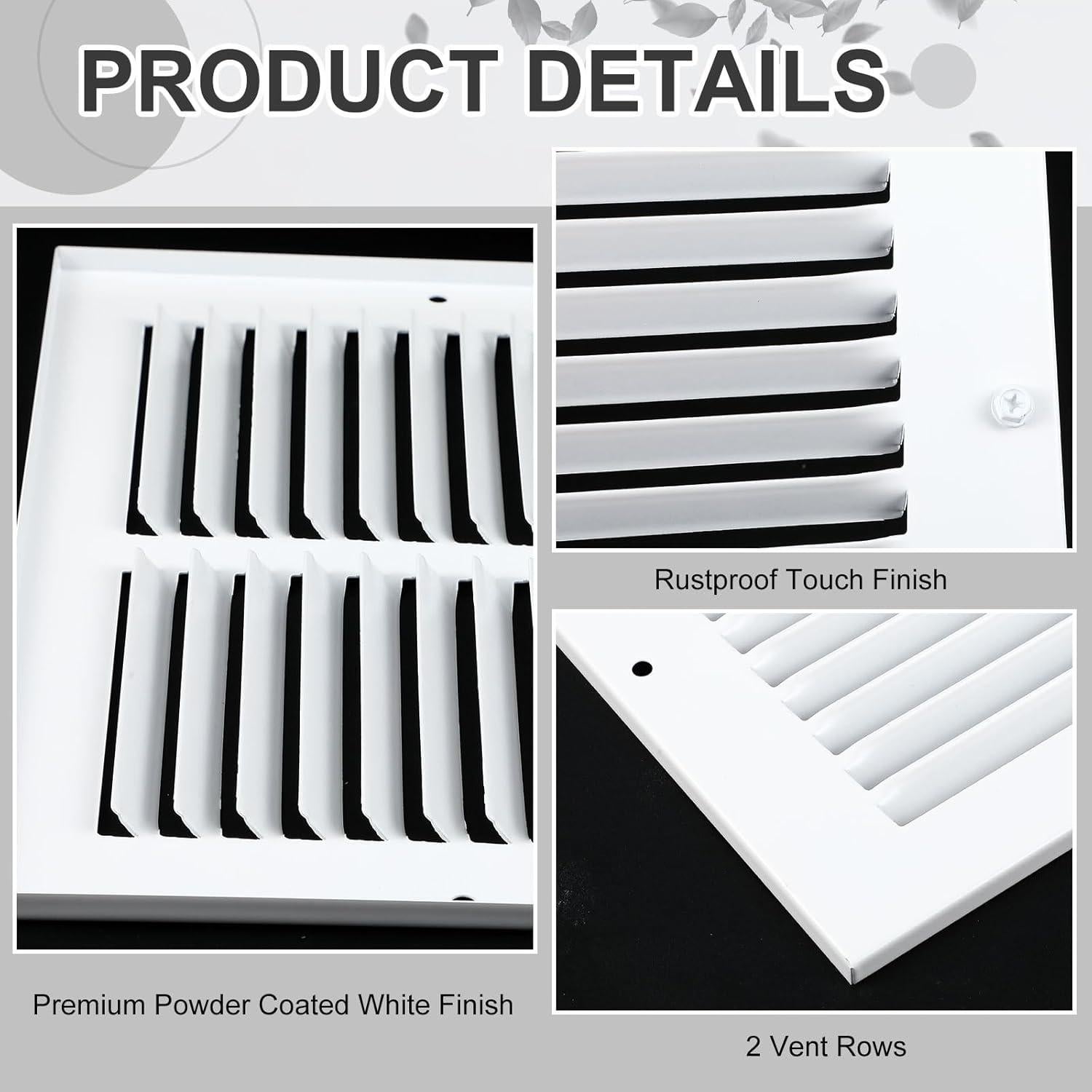 Cubiertas de Ventilación de Aire Pelopy 6 Pcs 25.4x15.2 cm Blancas