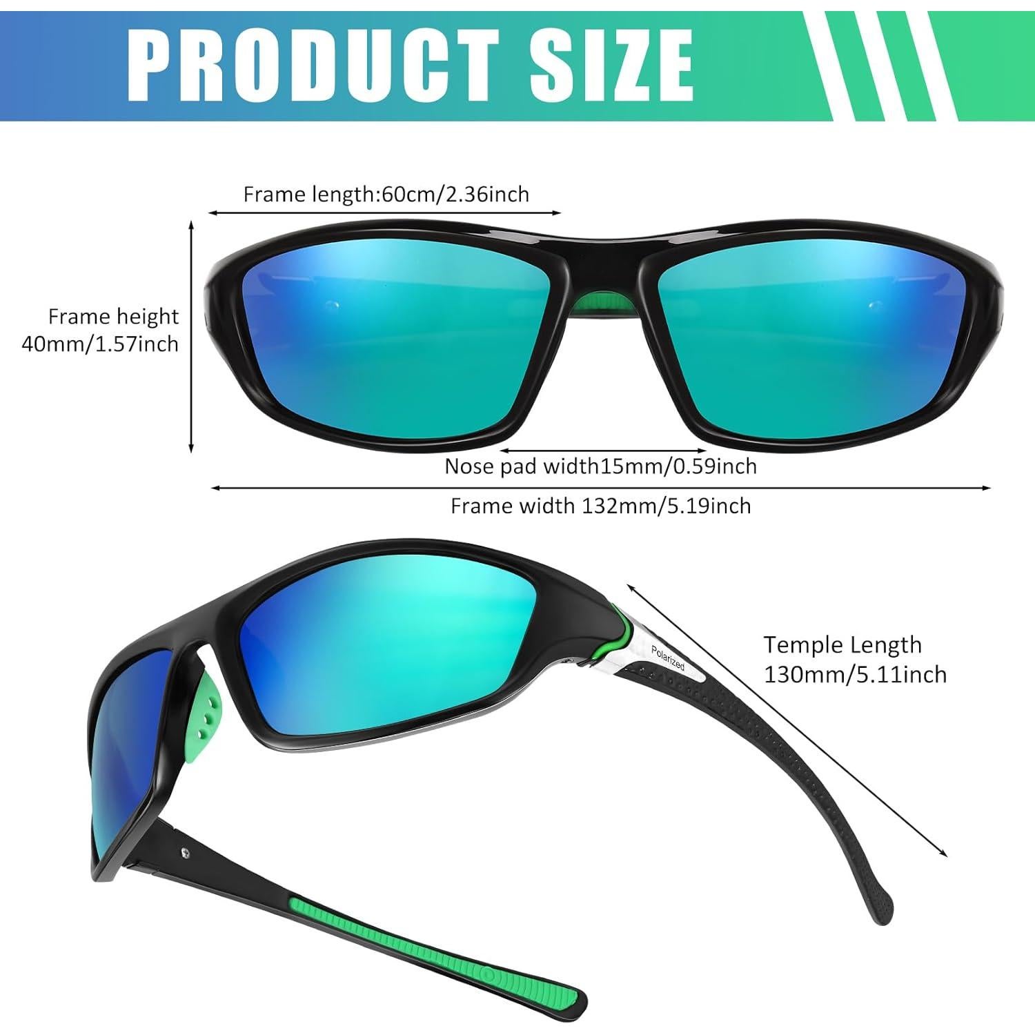 TOODOO 4 Pares de Gafas de Sol Polarizadas UV para Hombres