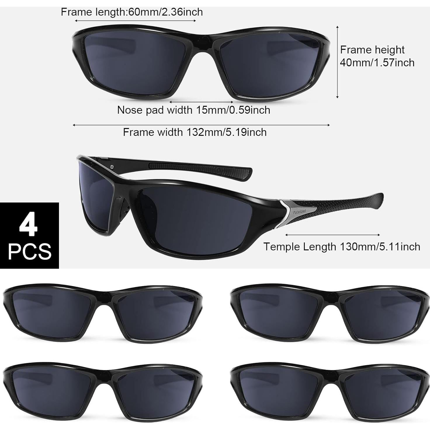 TOODOO 4 Pares Gafas de Sol Polarizadas UV para Hombres