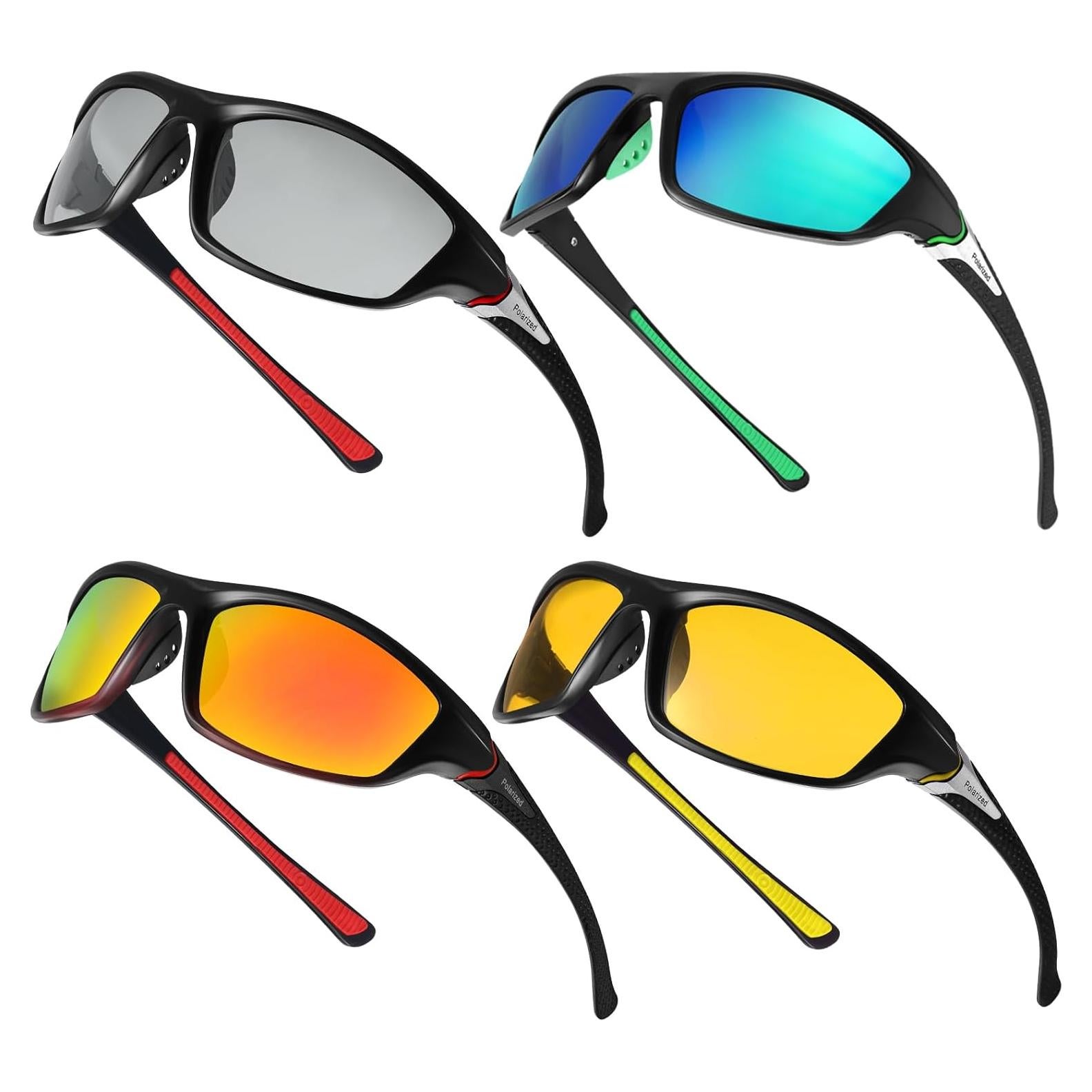 TOODOO 4 Pares Gafas de Sol Polarizadas UV para Hombres