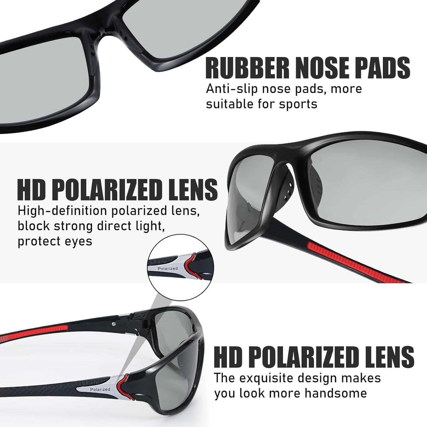 TOODOO 4 Pares Gafas de Sol Polarizadas UV para Hombres