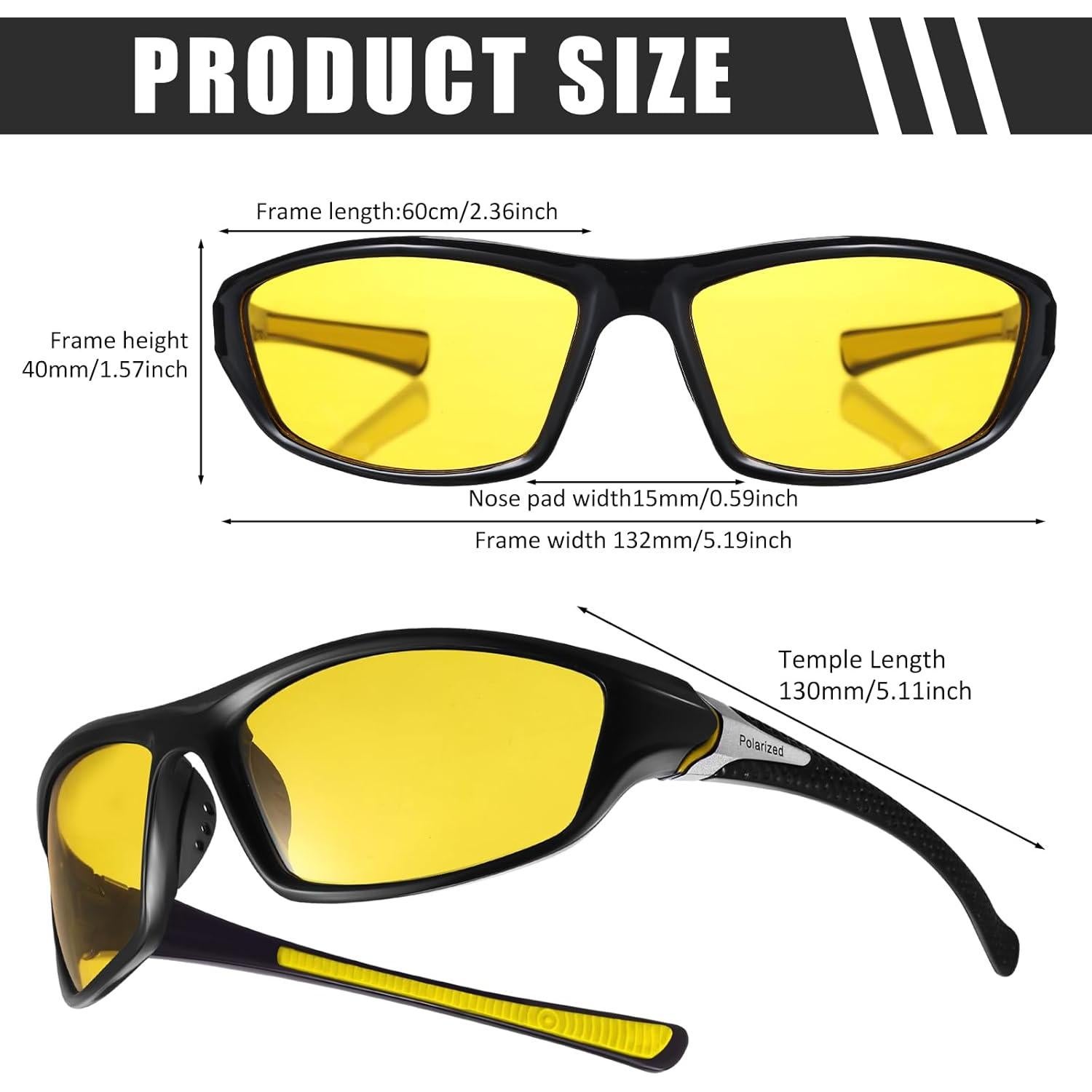 TOODOO 4 Pares Gafas de Sol Polarizadas UV para Hombres