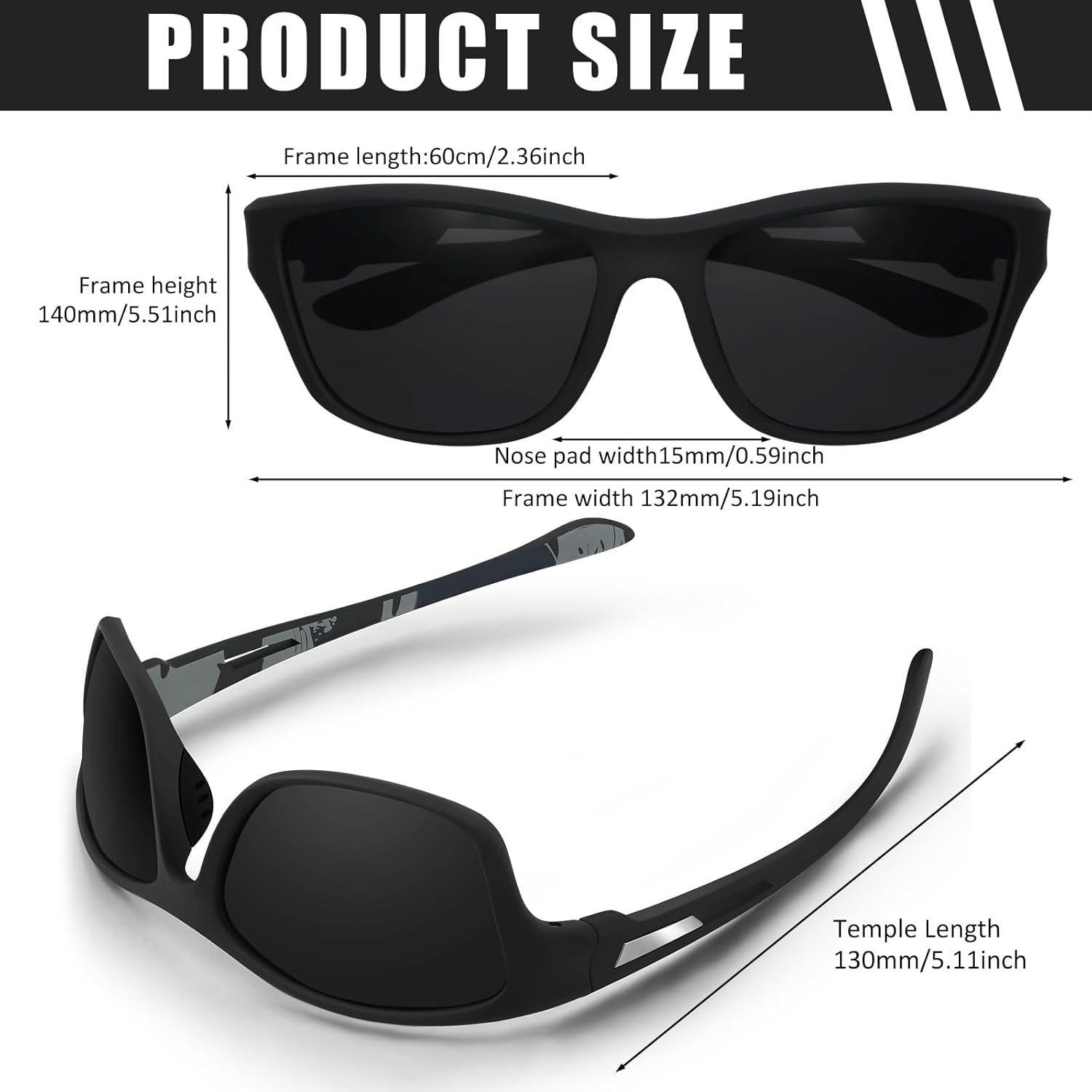 TOODOO 4 Pares Gafas de Sol Polarizadas UV para Hombres