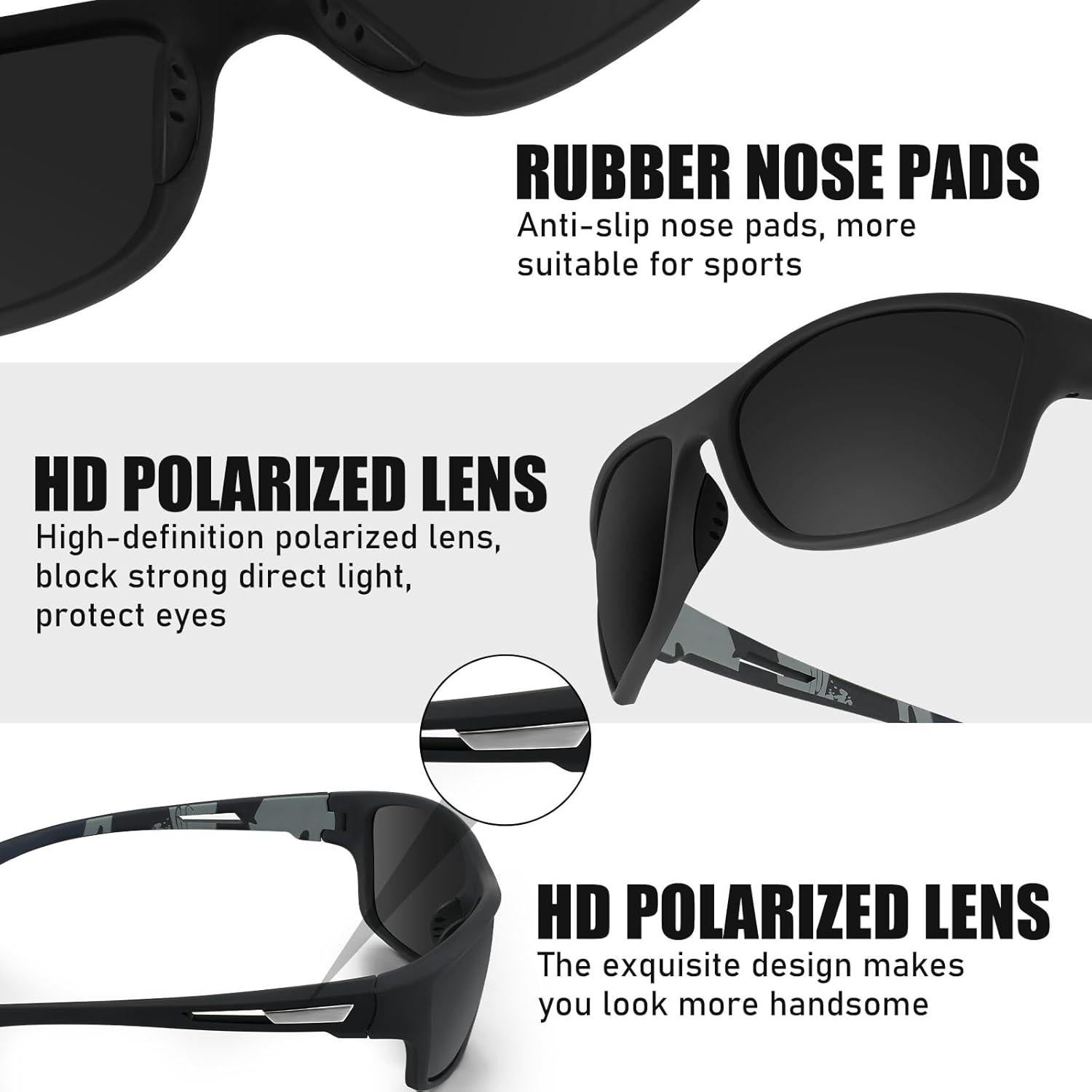 TOODOO 4 Pares Gafas de Sol Polarizadas UV para Hombres