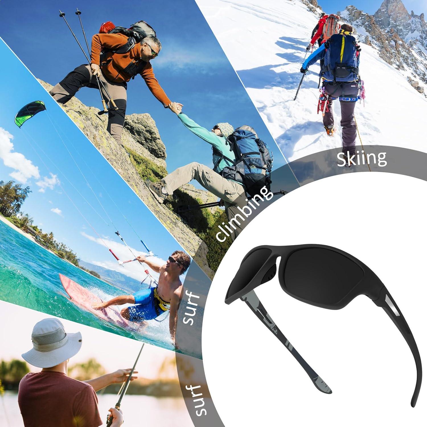 TOODOO 4 Pares Gafas de Sol Polarizadas UV para Hombres