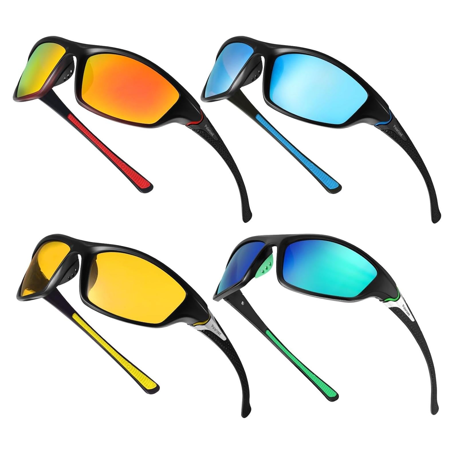 TOODOO 4 Pares Gafas de Sol Polarizadas UV para Hombres