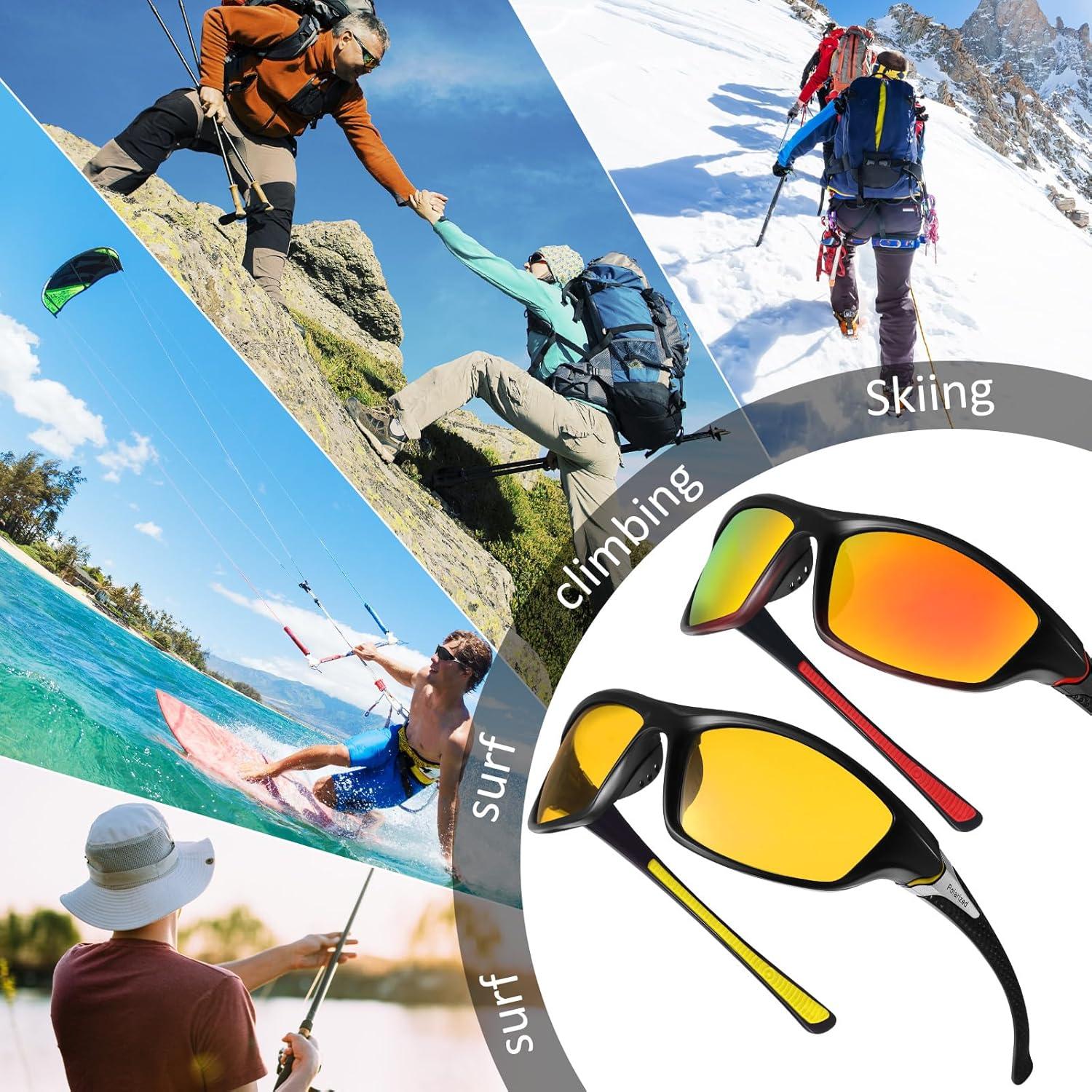 TOODOO 4 Pares Gafas de Sol Polarizadas UV para Hombres