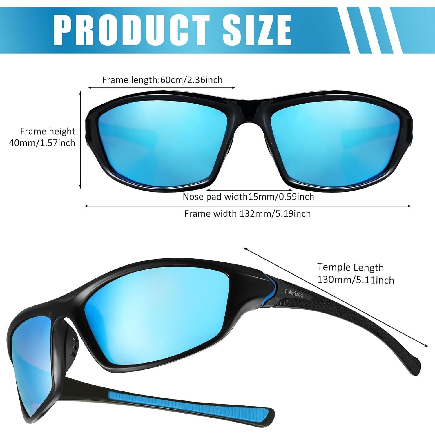 TOODOO 4 Pares Gafas de Sol Polarizadas UV para Hombres