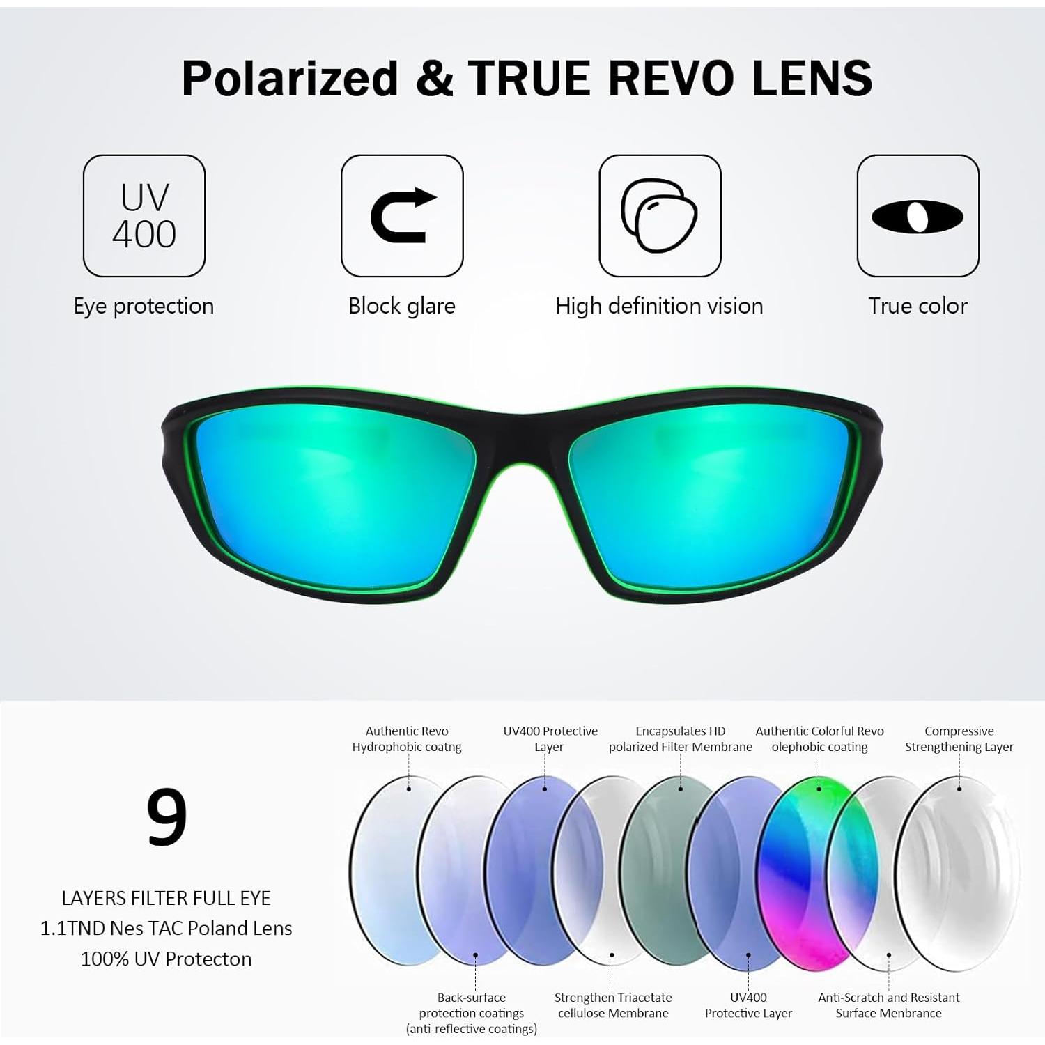 TOODOO 4 Pares Gafas de Sol Polarizadas UV para Hombres