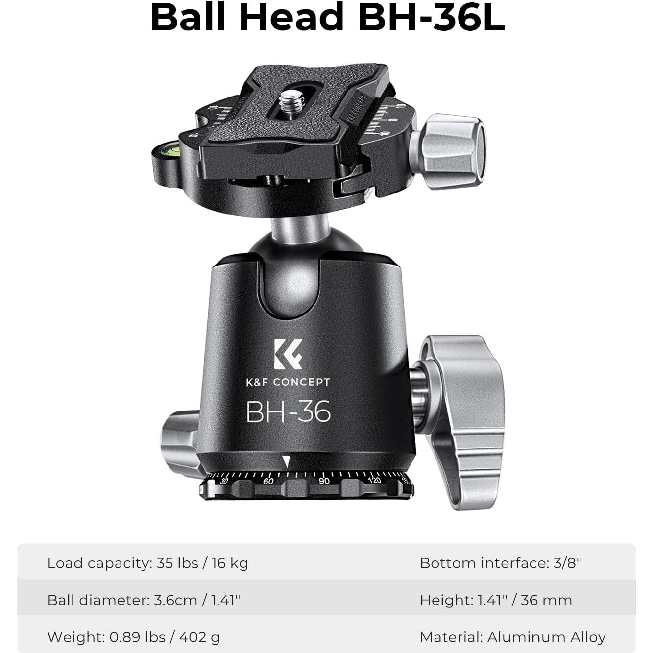 Trípode K&F Concept X-Series 172cm con cabezal de bola