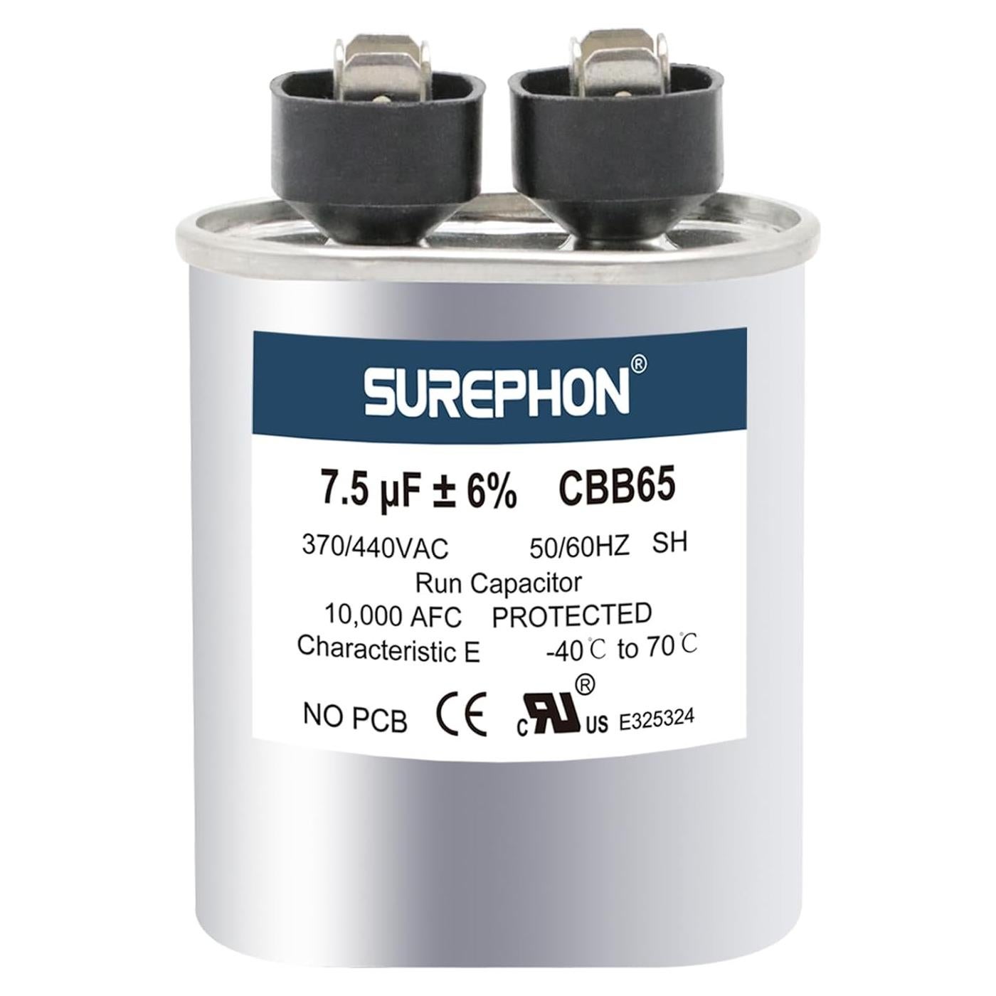 Capacitor CBB65 7.5 uF 370/440V para Motor de AC y Ventilador