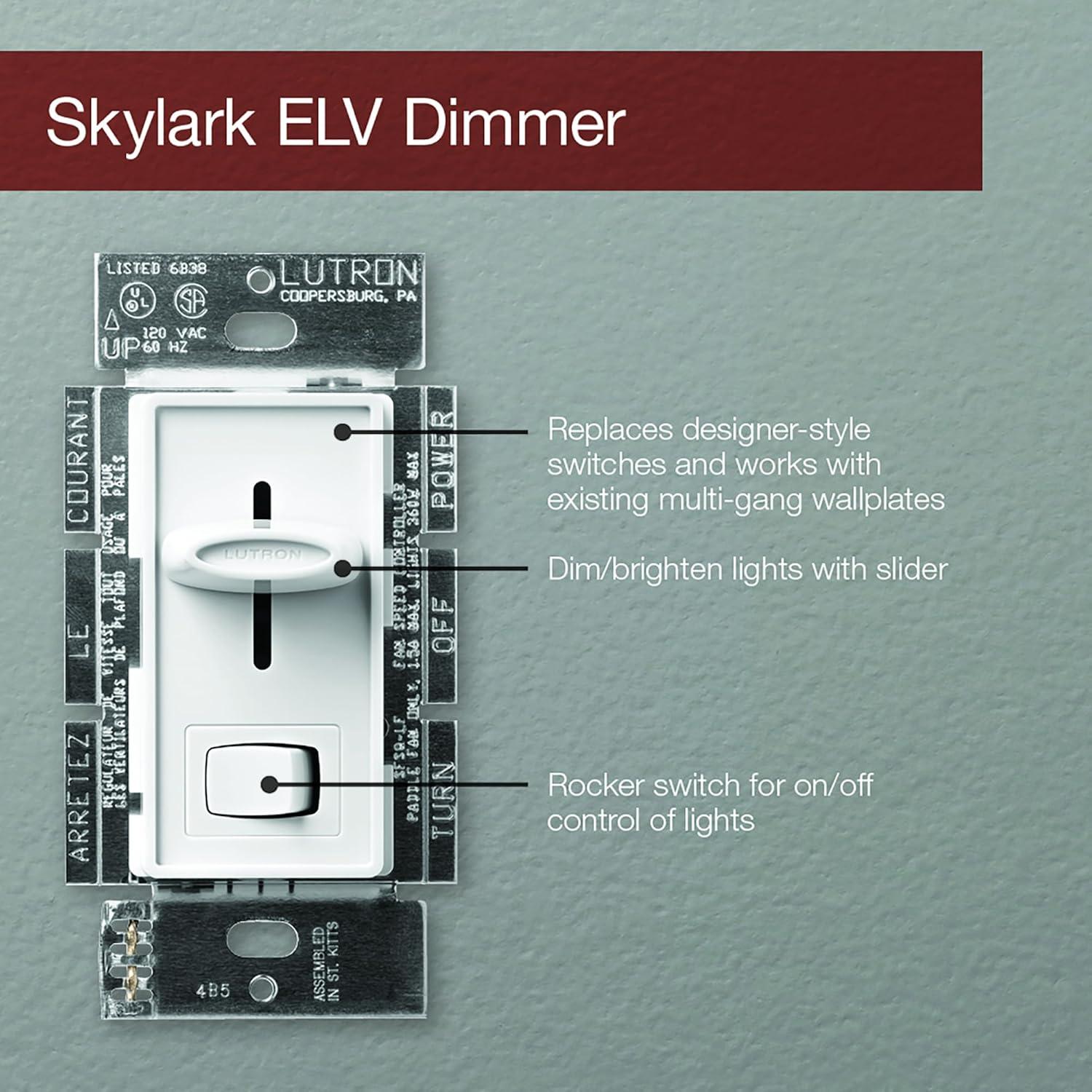 Dimmer Electrónico Lutron Skylark SELV-300P-WH 300W Blanco