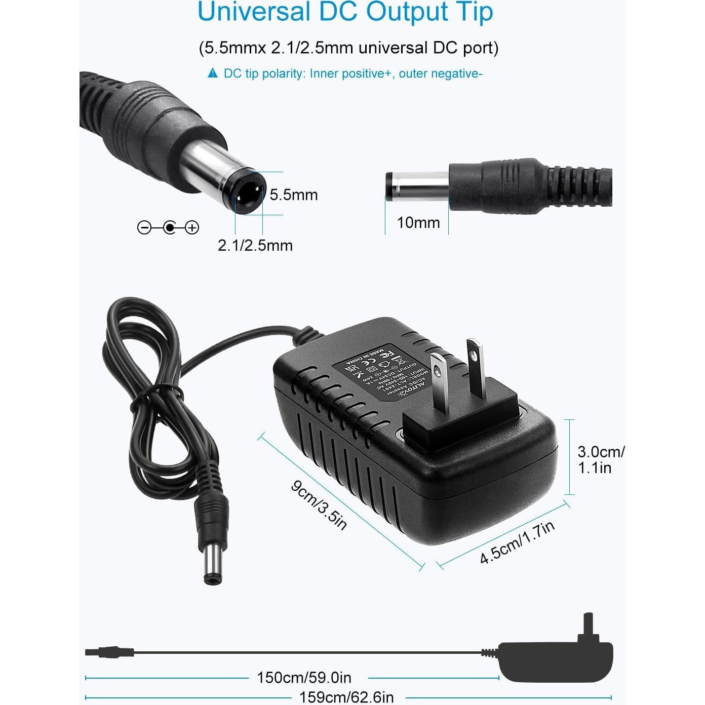 Adaptador de Fuente de Poder ALITOVE 24V 1A 24W DC Negro