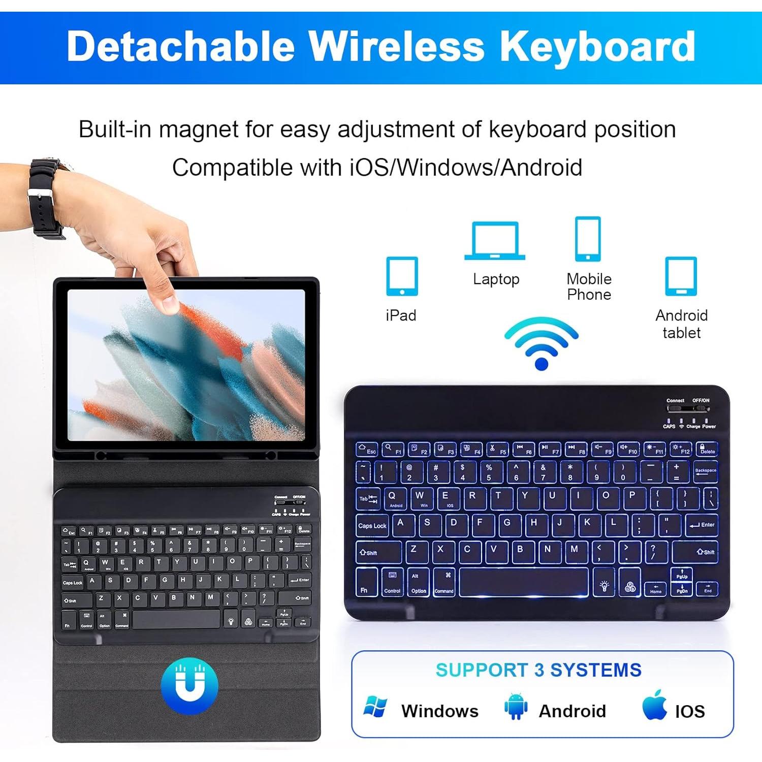 Funda Teclado Inalámbrico LAMA para Galaxy Tab A8 10.5"