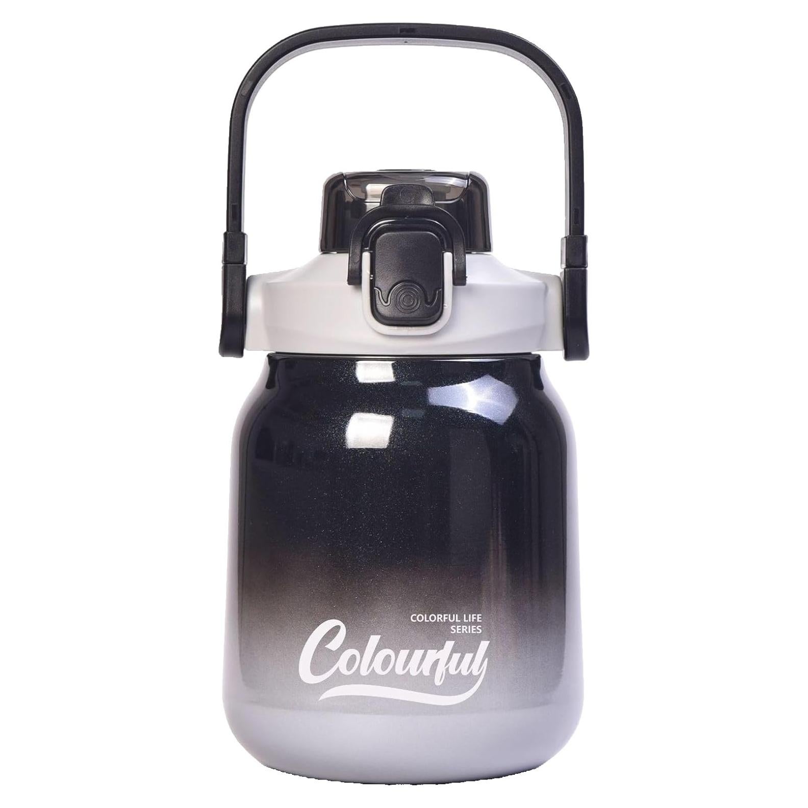 Botella de Agua Aislada TCKJ 21oz Acero Inoxidable Negro