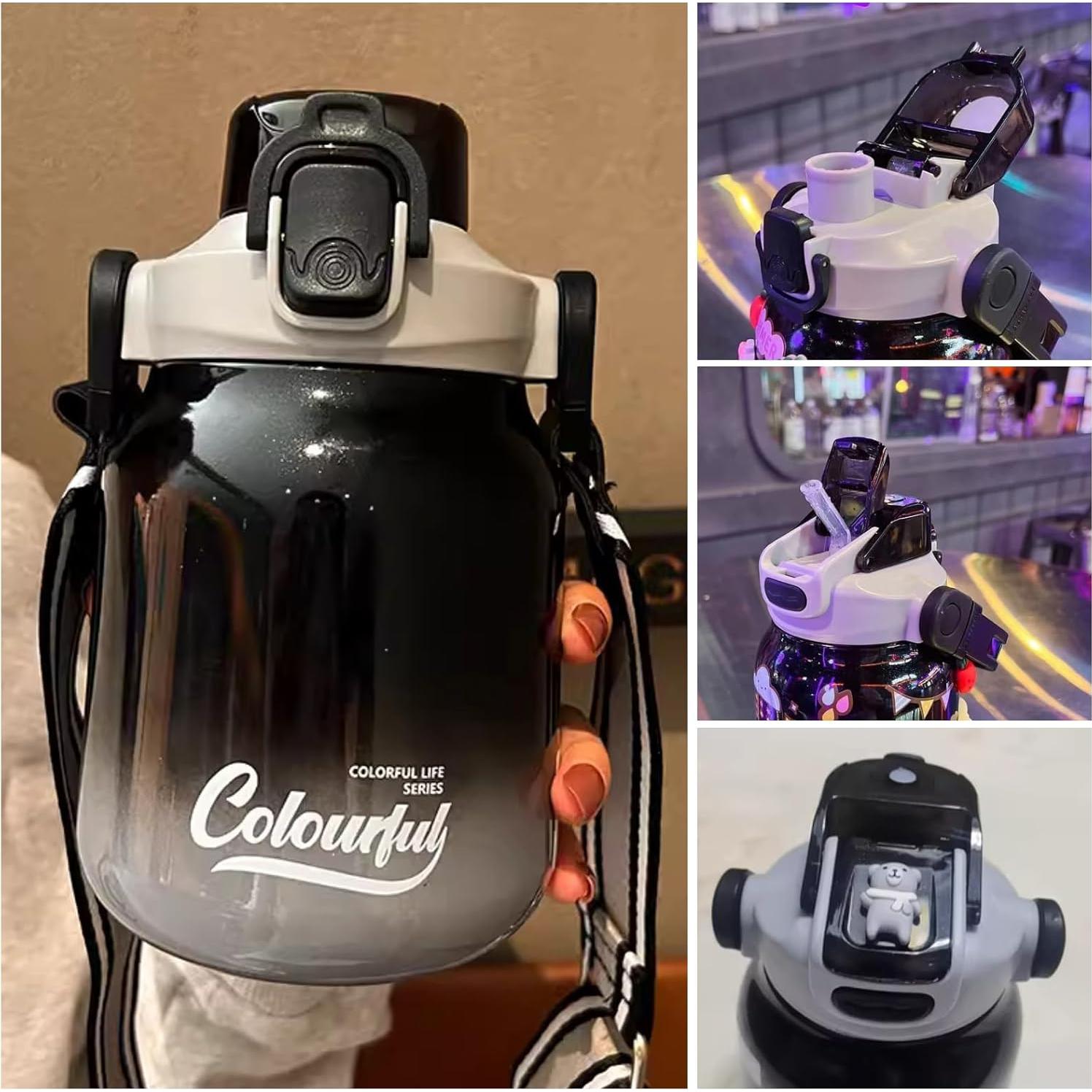 Botella de Agua Aislada TCKJ 21oz Acero Inoxidable Negro