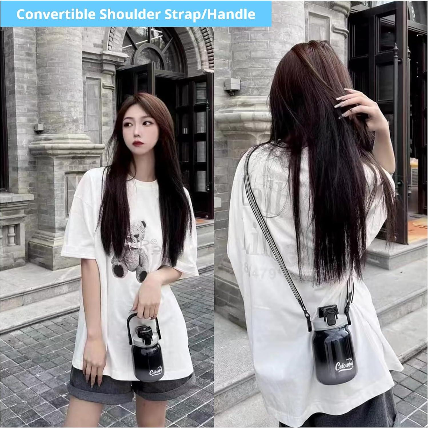 Botella de Agua Aislada TCKJ 21oz Acero Inoxidable Negro