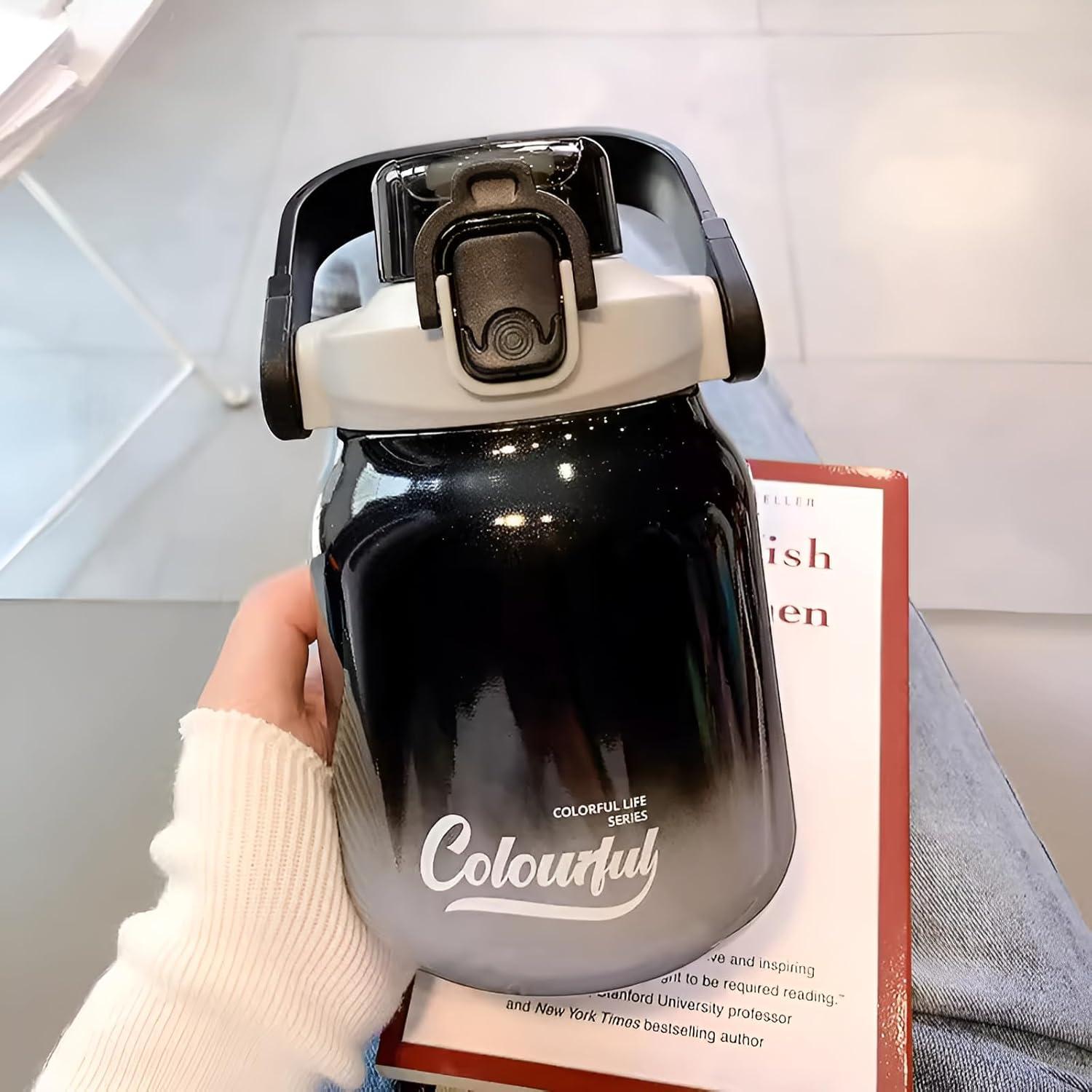 Botella de Agua Aislada TCKJ 21oz Acero Inoxidable Negro