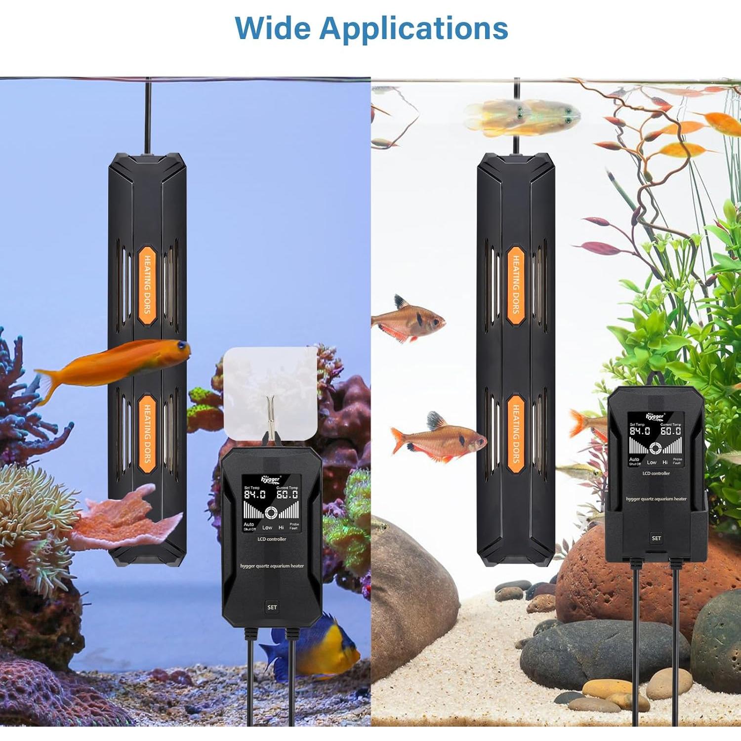 Calentador de Acuario Hygger HG079 100W Sumergible con Controlador Digital