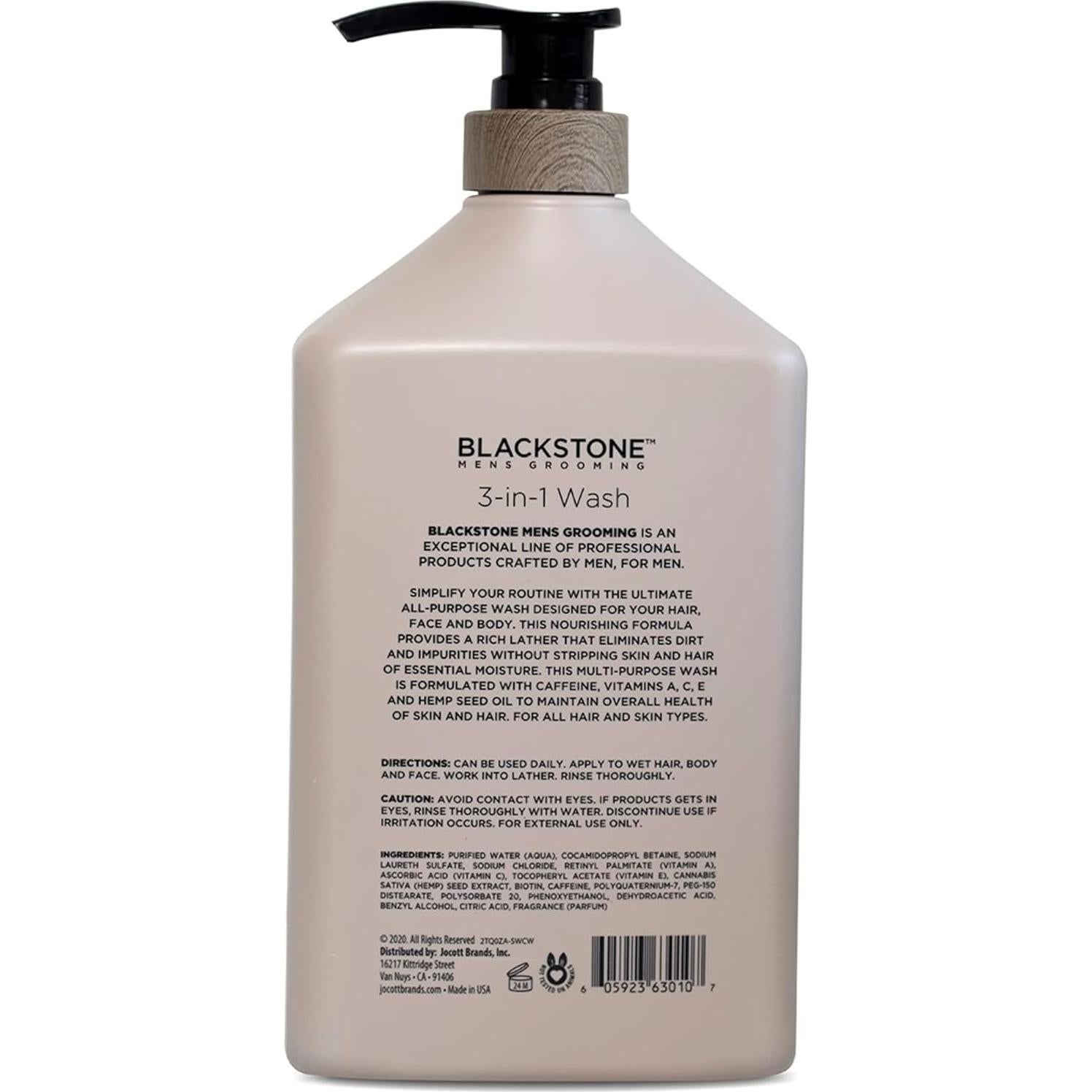 Blackstone Lavado 3 en 1 para Hombres - Bourbon y Cedro 946 ml