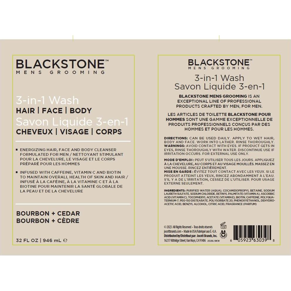 Blackstone Lavado 3 en 1 para Hombres - Bourbon y Cedro 946 ml