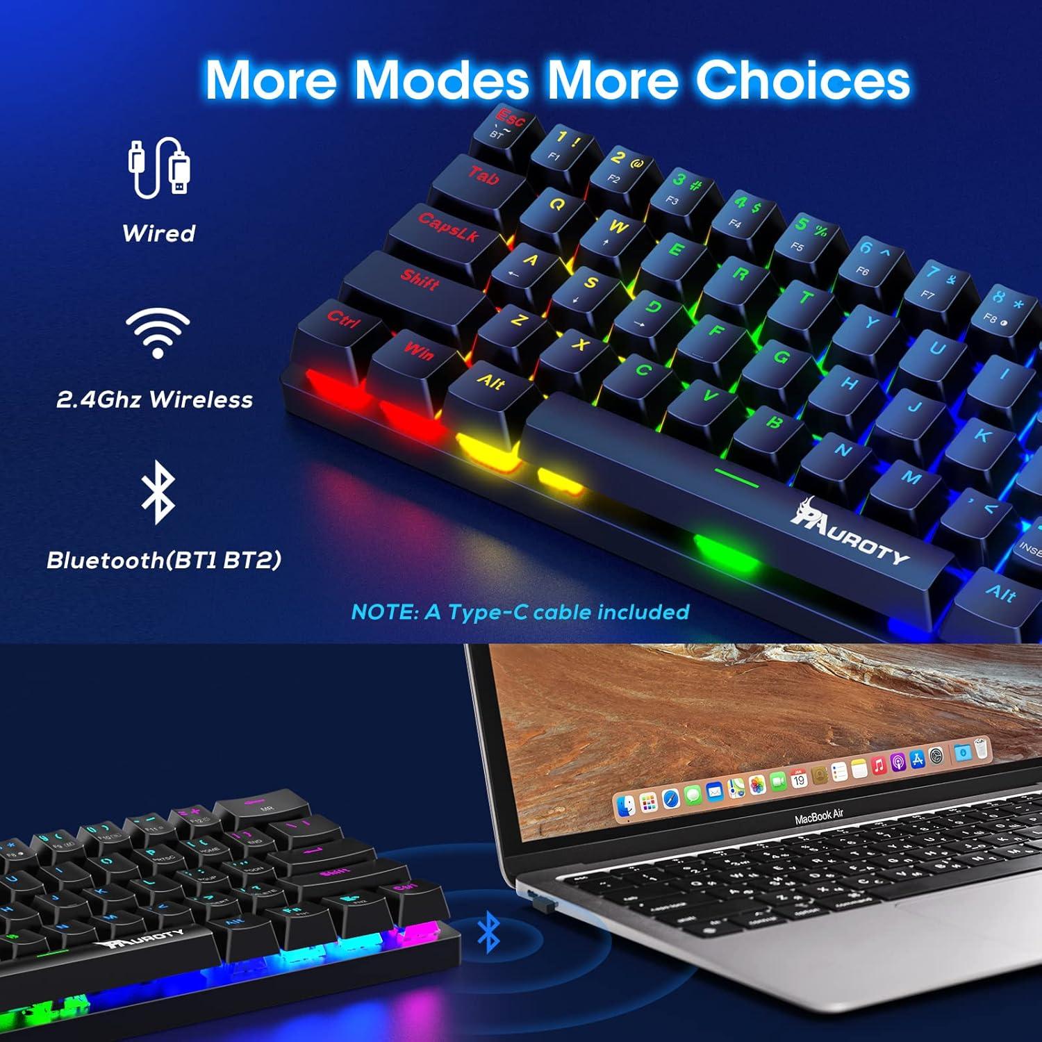 Teclado Mecánico Inalámbrico Eltz 60% RGB 61 Teclas