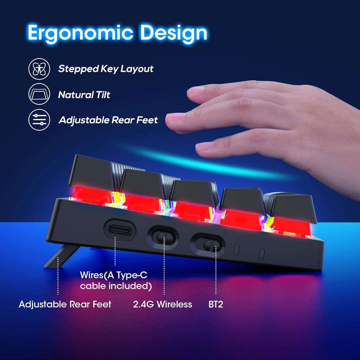 Teclado Mecánico Inalámbrico Eltz 60% RGB 61 Teclas