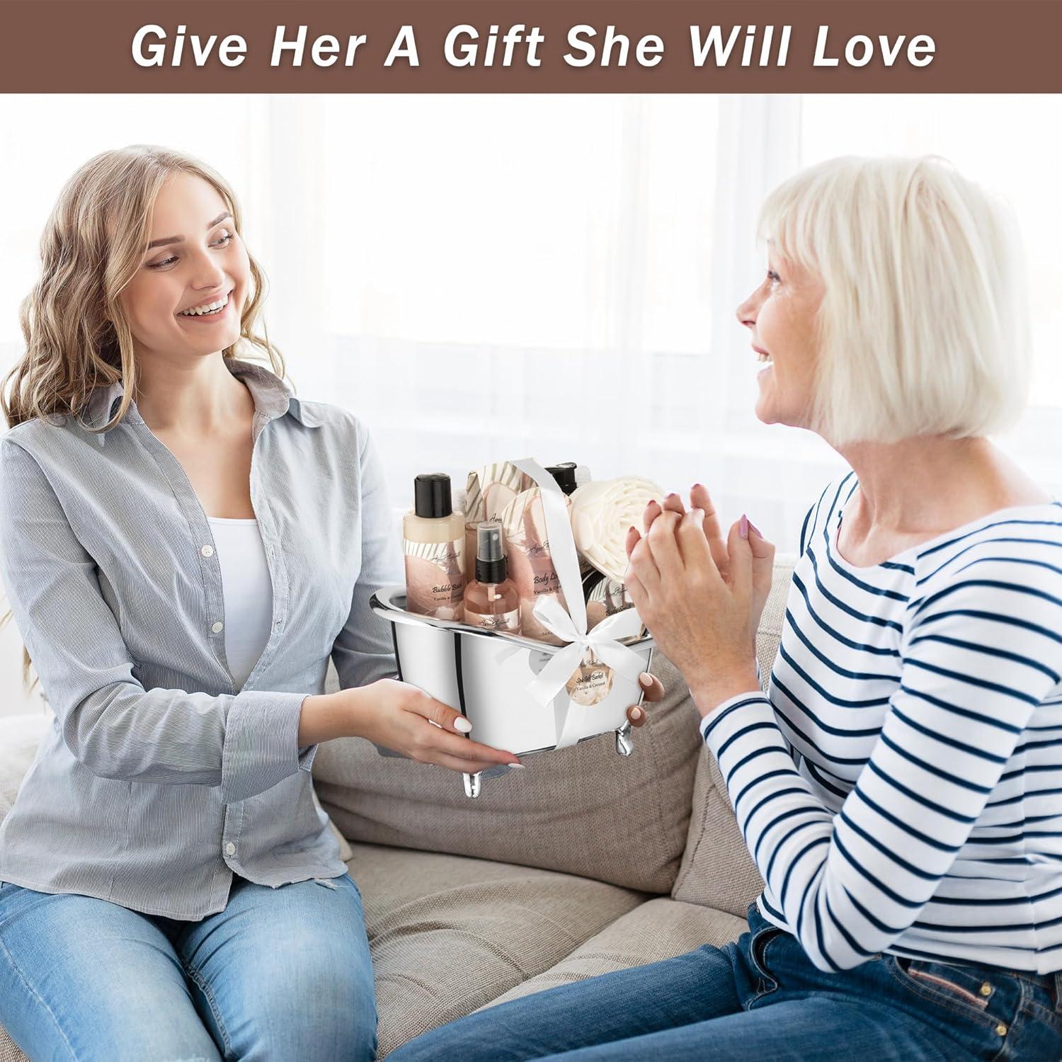 Cesta de Regalo Spa Aqua Elegante - Set 9 Piezas Coco Vainilla