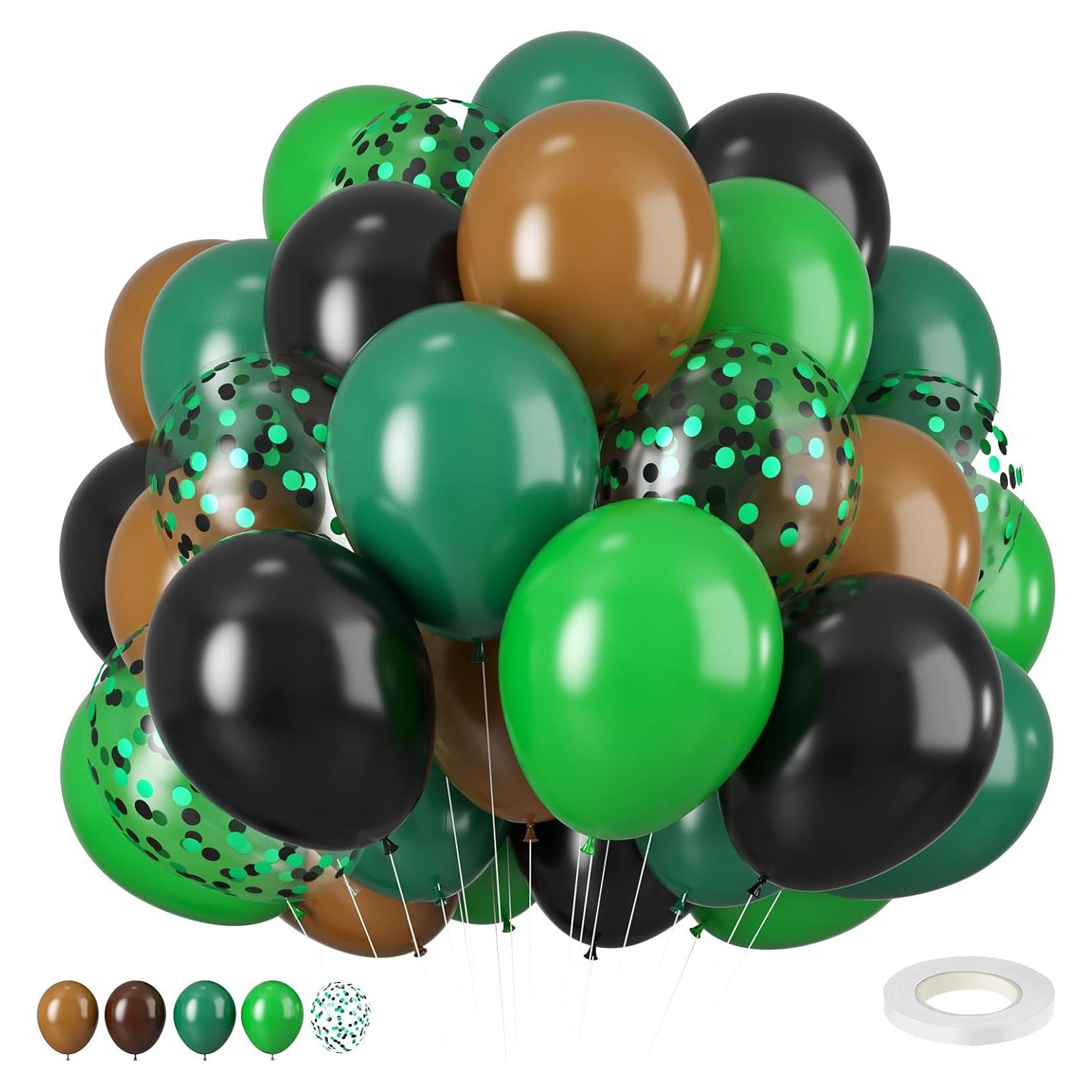 Globos de Láttex 30 cm FEYG Verde y Negro para Fiestas