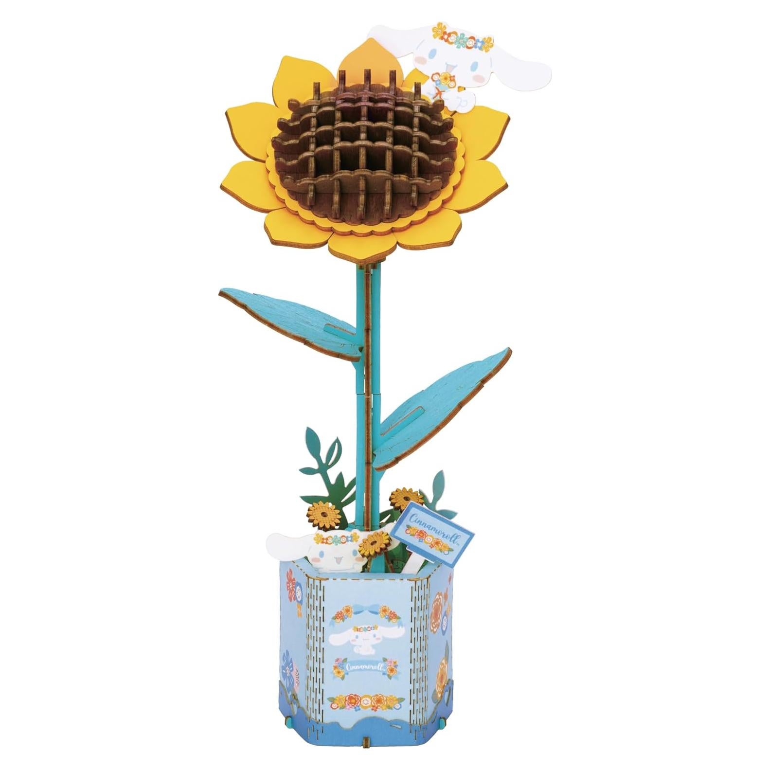 Rompecabezas 3D de Madera Girasol Cinnamoroll Manos Craft