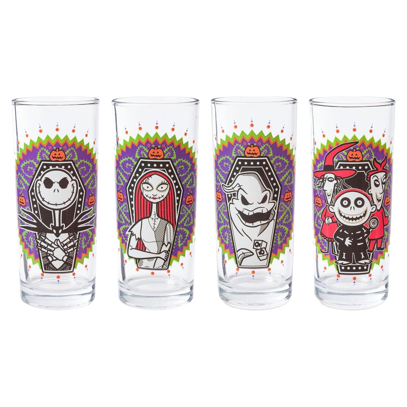 Conjunto de 4 vasos de cristal Silver Buffalo 0.29L El extraño mundo de Jack