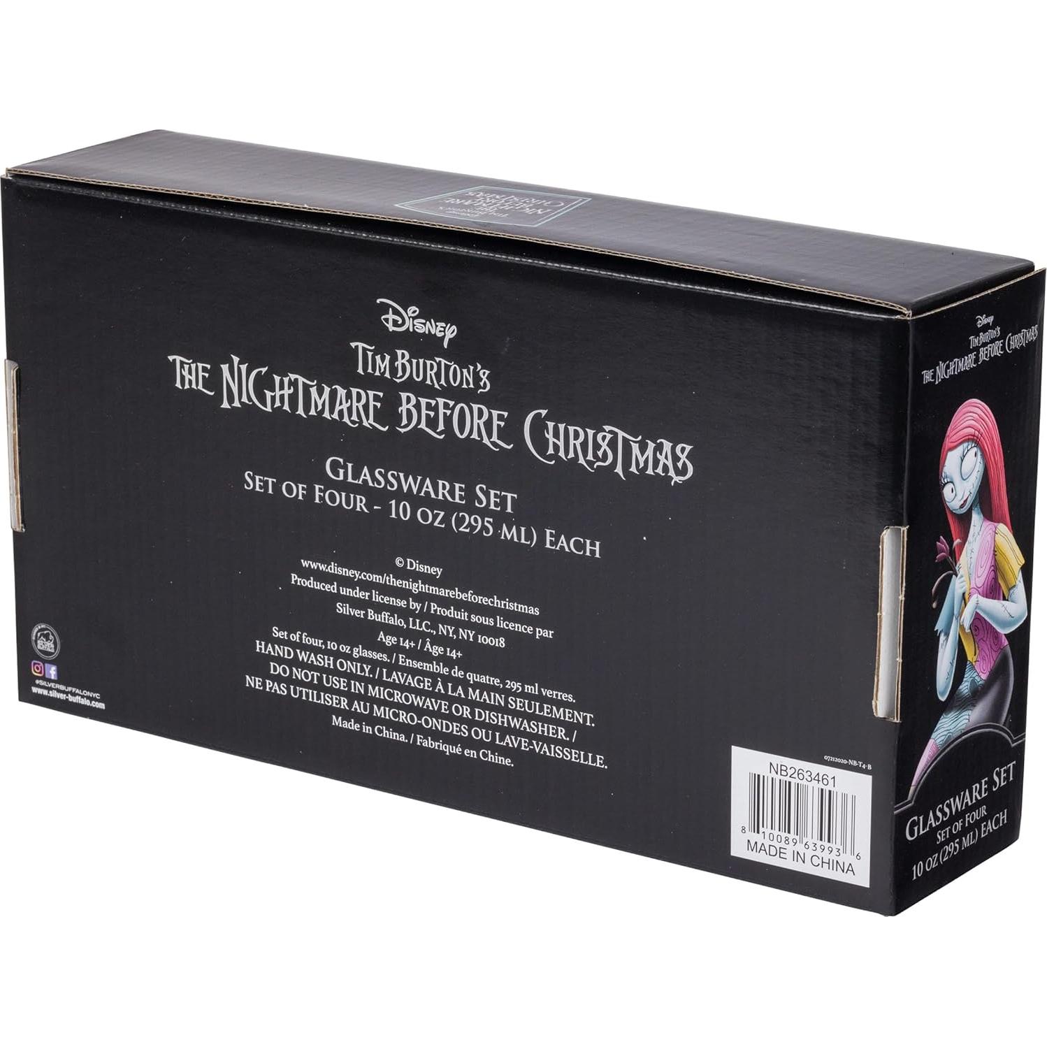 Conjunto de 4 vasos de cristal Silver Buffalo 0.29L El extraño mundo de Jack