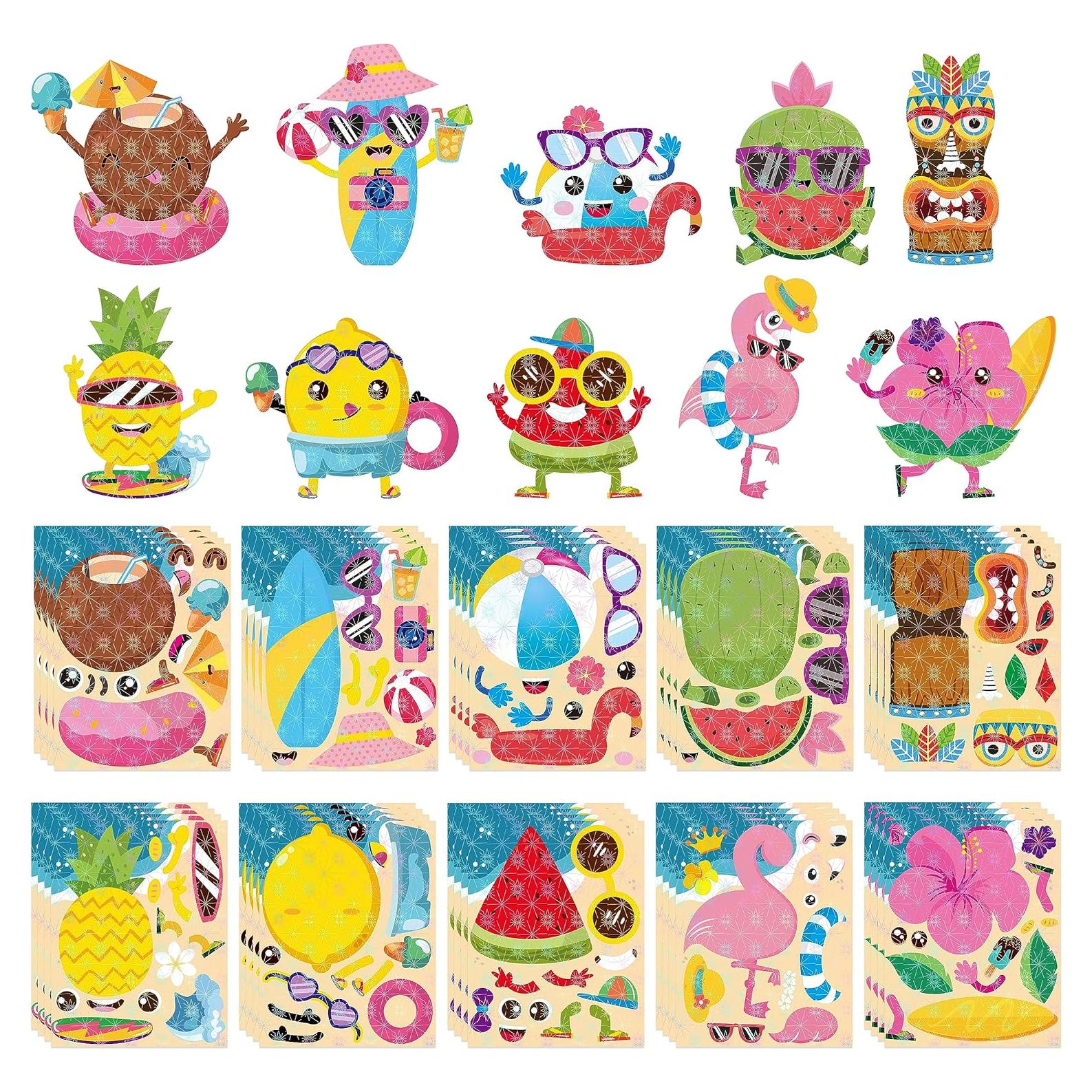 Stickers Holográficos Hawaii HubirdSall 40 Pcs Verano Playa