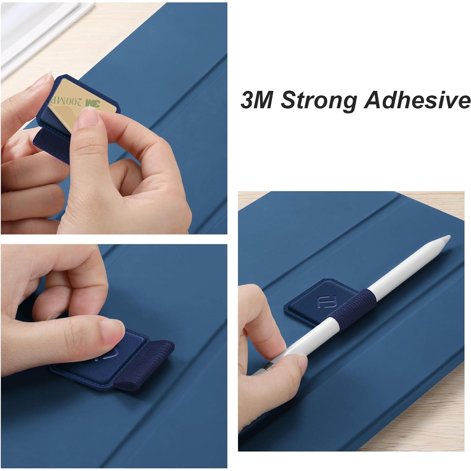 Soporte Adhesivo para Lápiz Fintie - Cuero PU Marino - 4 Pack