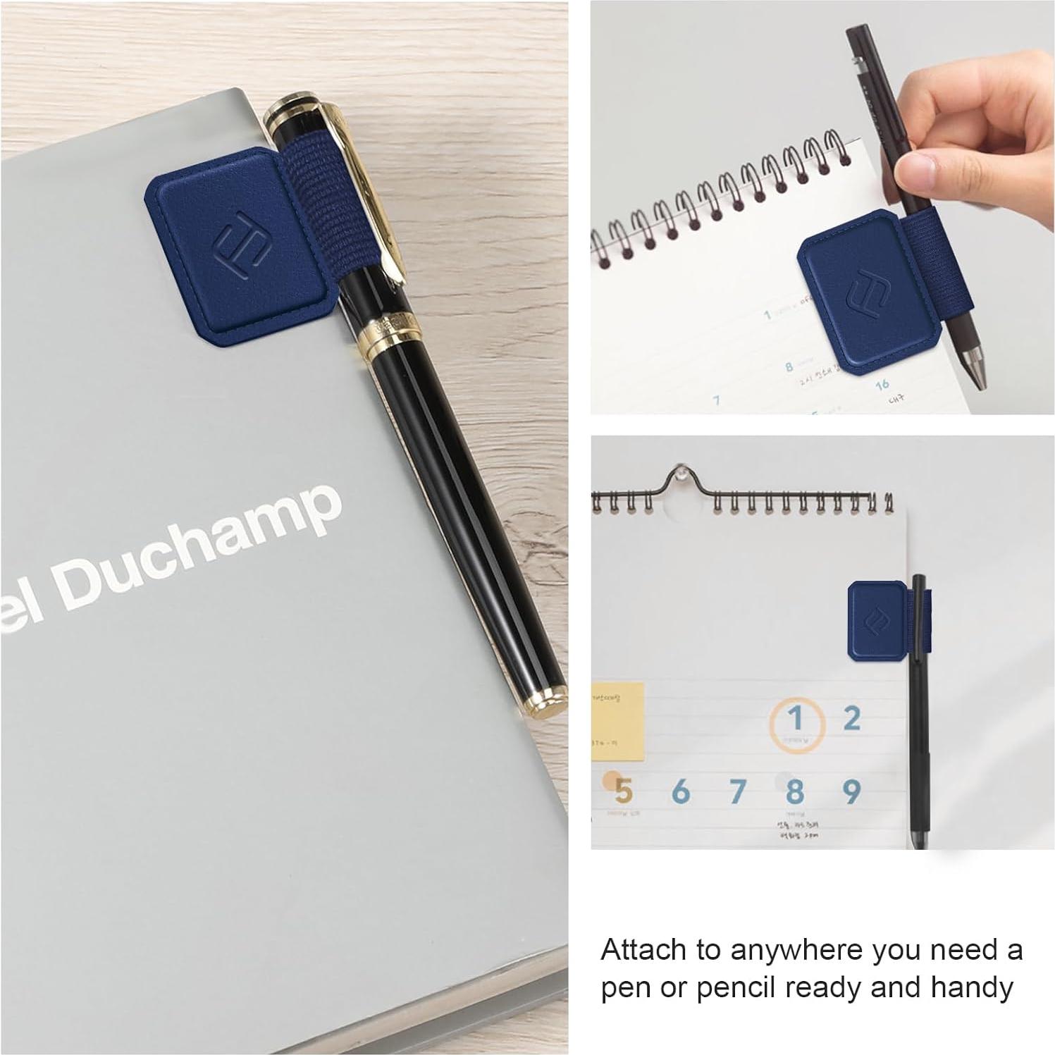 Soporte Adhesivo para Lápiz Fintie - Cuero PU Marino - 4 Pack