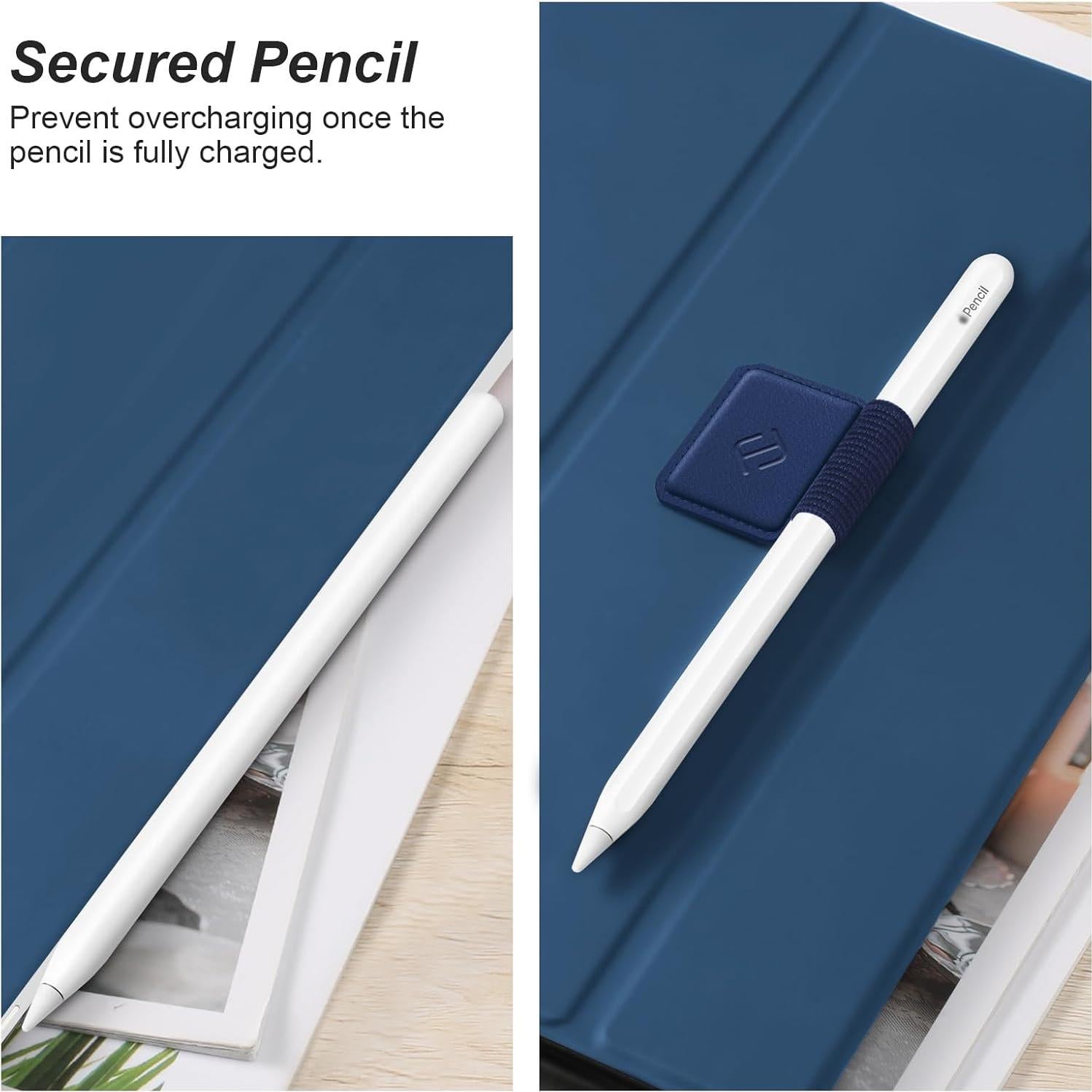 Soporte Adhesivo para Lápiz Fintie - Cuero PU Marino - 4 Pack