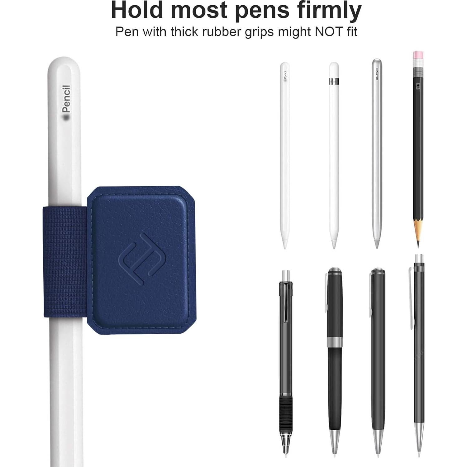 Soporte Adhesivo para Lápiz Fintie - Cuero PU Marino - 4 Pack