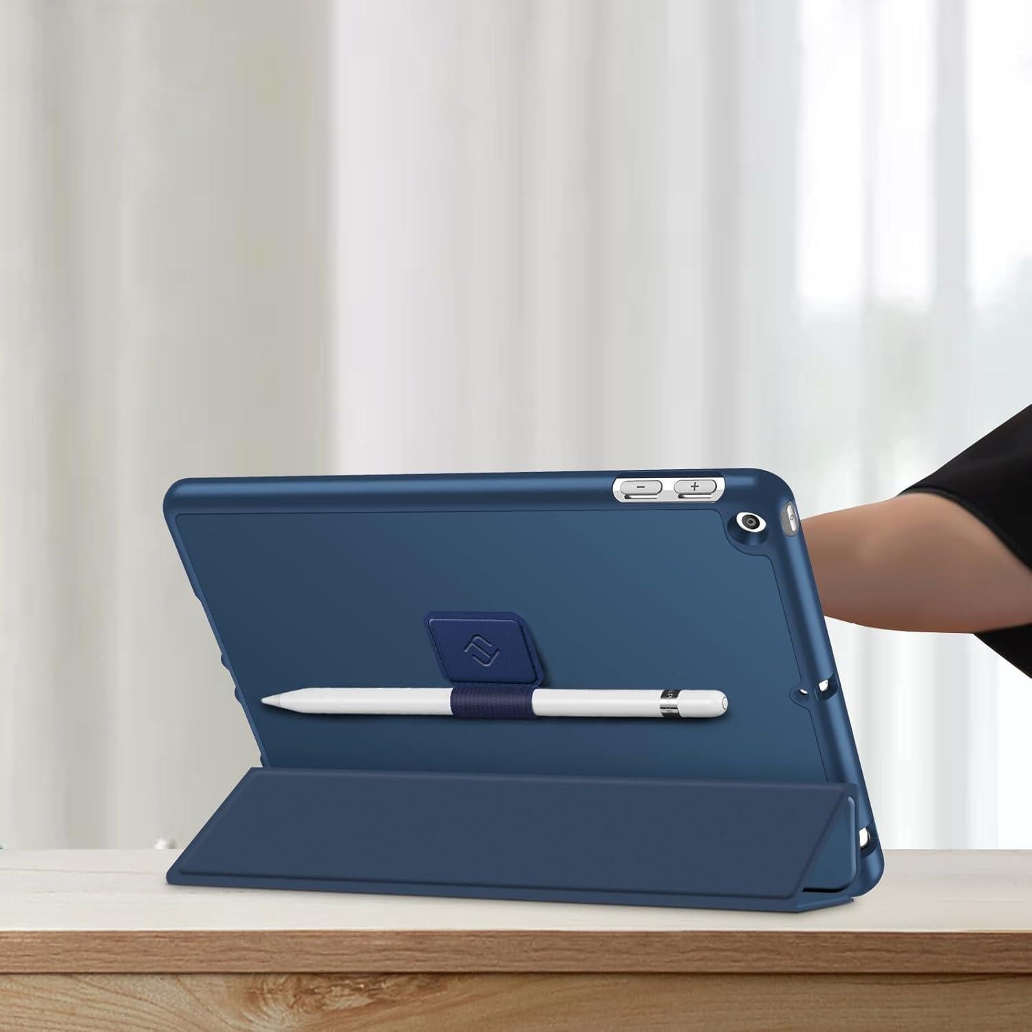 Soporte Adhesivo para Lápiz Fintie - Cuero PU Marino - 4 Pack