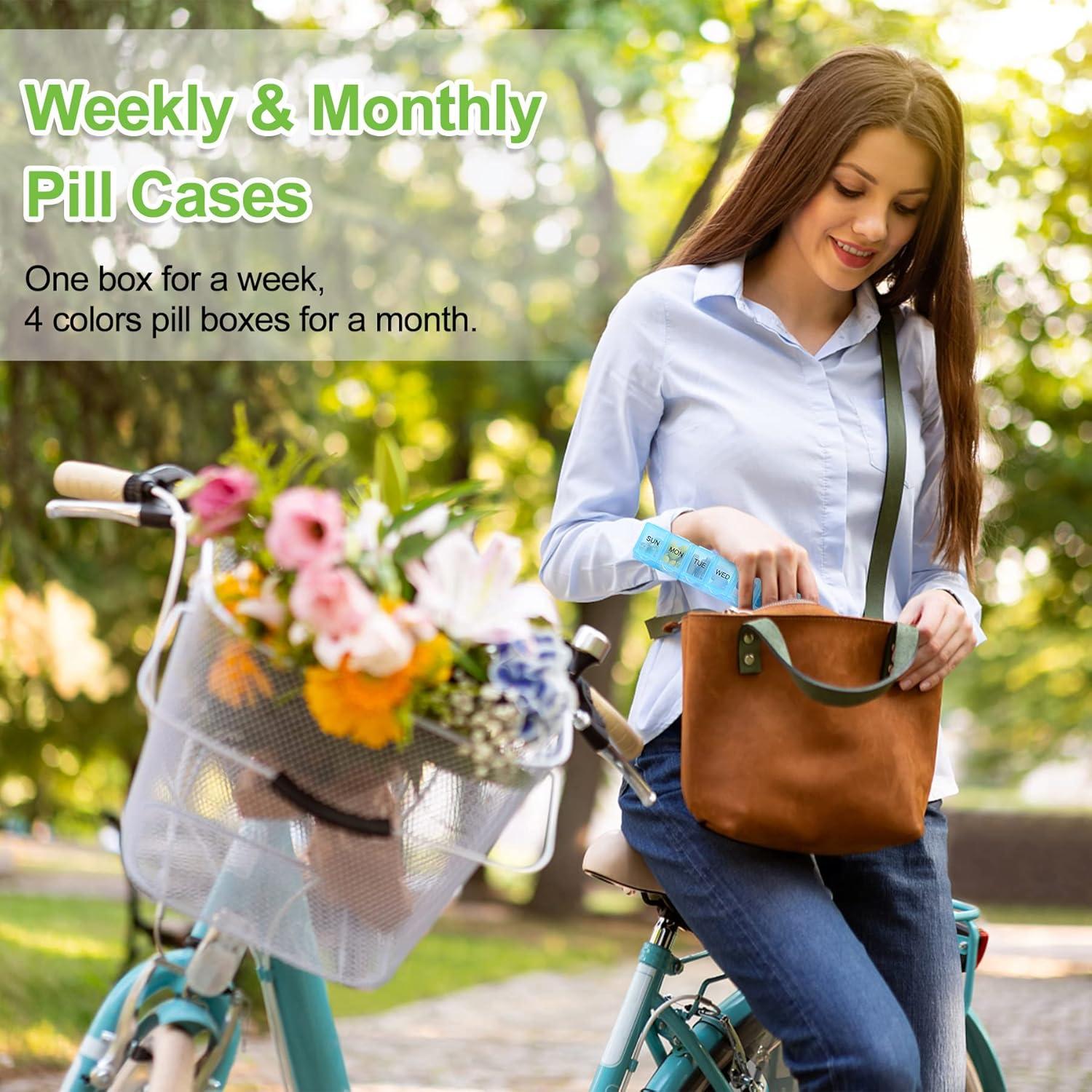 Organizador de Pastillas Semanal Qeedy - 7 Días, 4 Colores