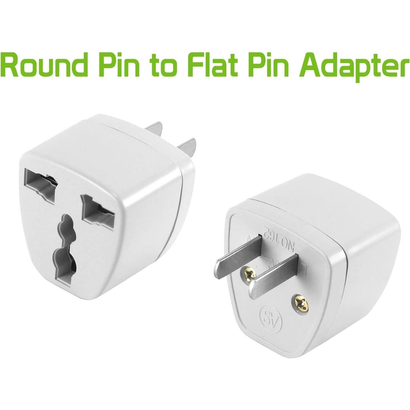 Adaptador de Enchufe de Viaje Cellet CNFPIN2 - 2 Paquete Blanco