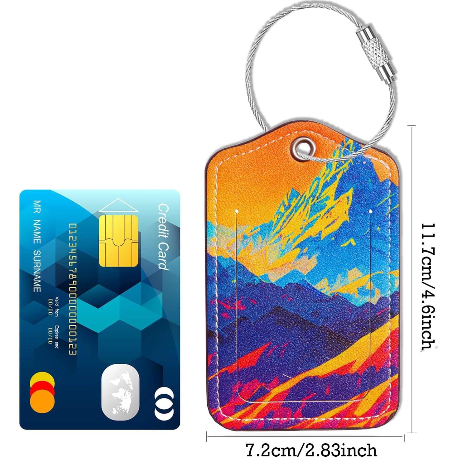 Etiquetas de Equipaje GOWRAPS de Cuero 4 Piezas Montaña de Ladrillo