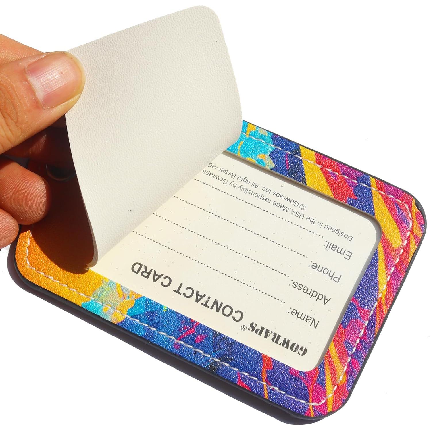 Etiquetas de Equipaje GOWRAPS de Cuero 4 Piezas Montaña de Ladrillo