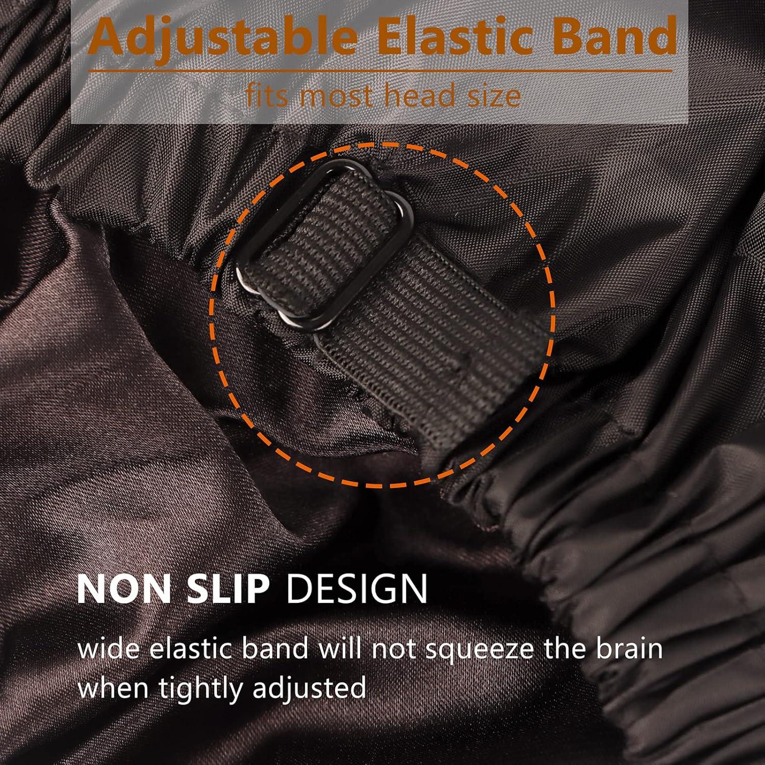 Gorro de Ducha Ajustable Himoswis Grande Impermeable Satén Negro