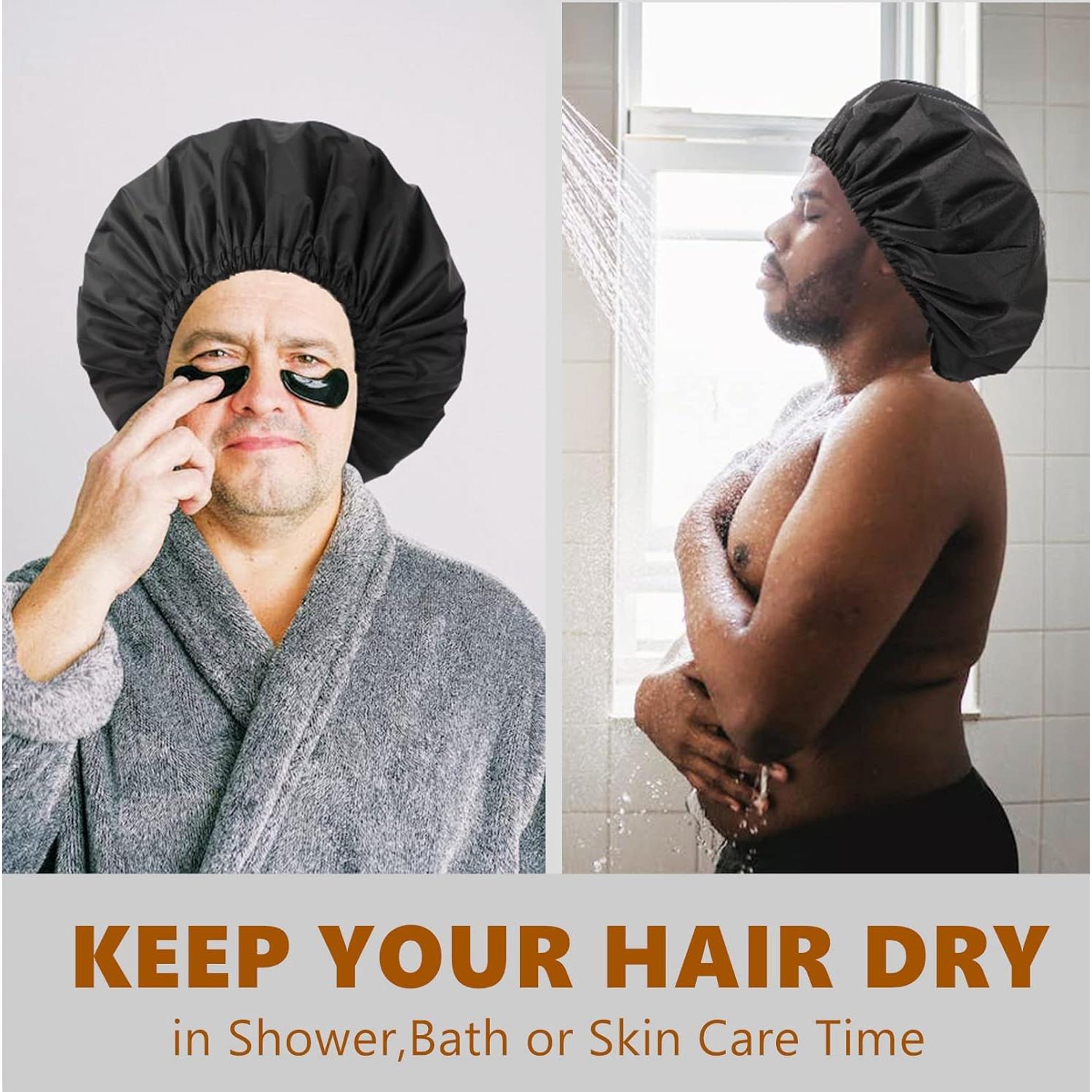 Gorro de Ducha Ajustable Himoswis Grande Impermeable Satén Negro