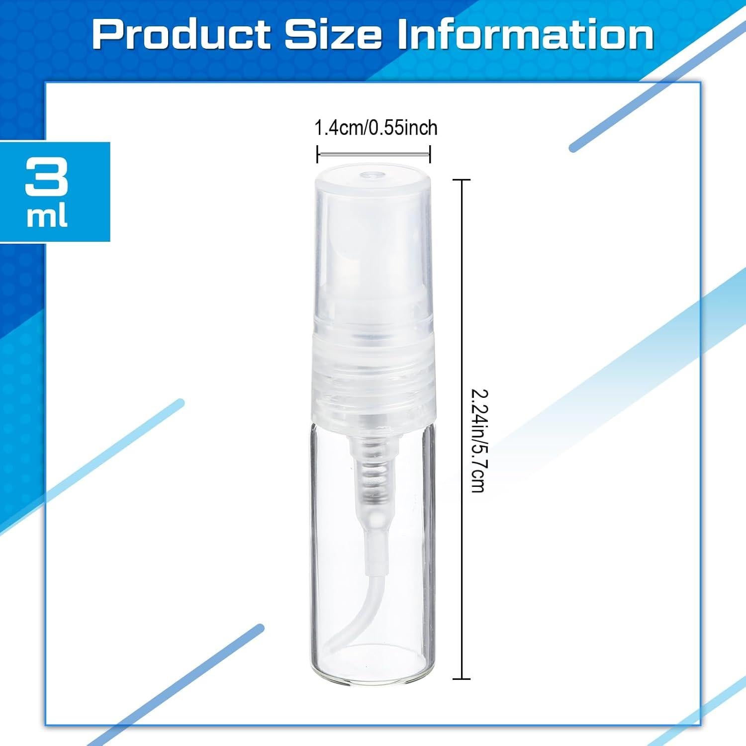 100 Mini Botellas Spray Vidrio 3ml Lallisa Recargables