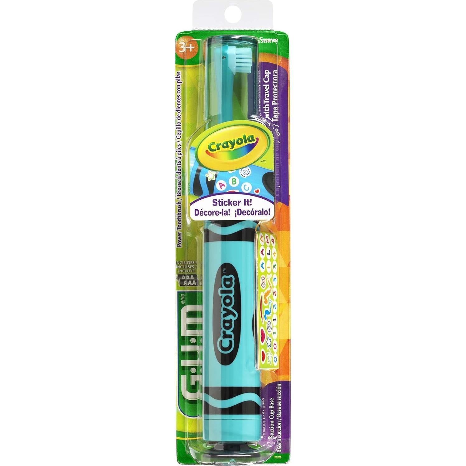 Cepillo de dientes eléctrico GUM Crayola para niños cerdas suaves